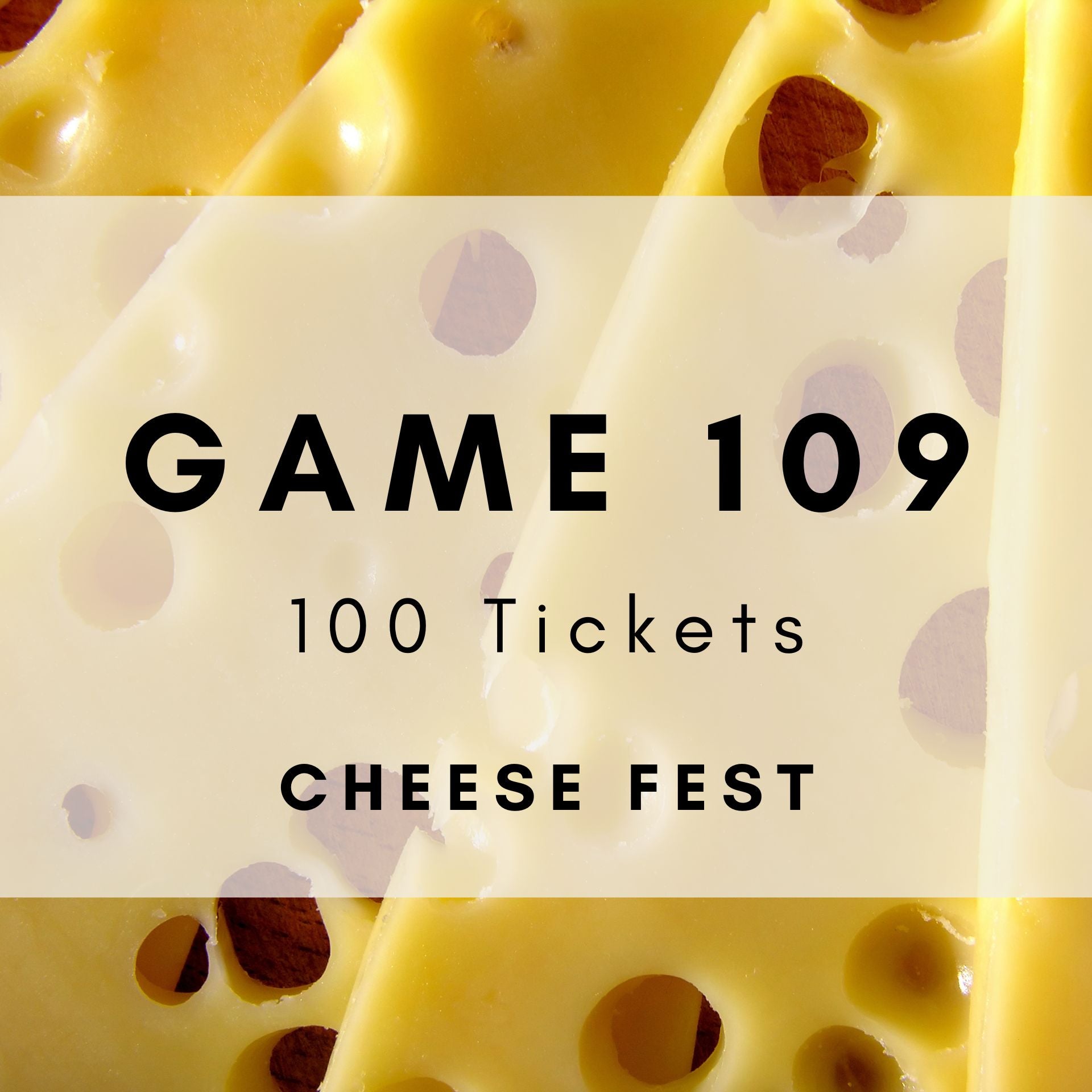 Game 109 | Cheese Fest | Boogie Bingo | Printable Music Bingo Tickets
