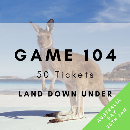 Game 104 | Land Down Under | Australia Day | Boogie Bingo | Printable Music Bingo Tickets