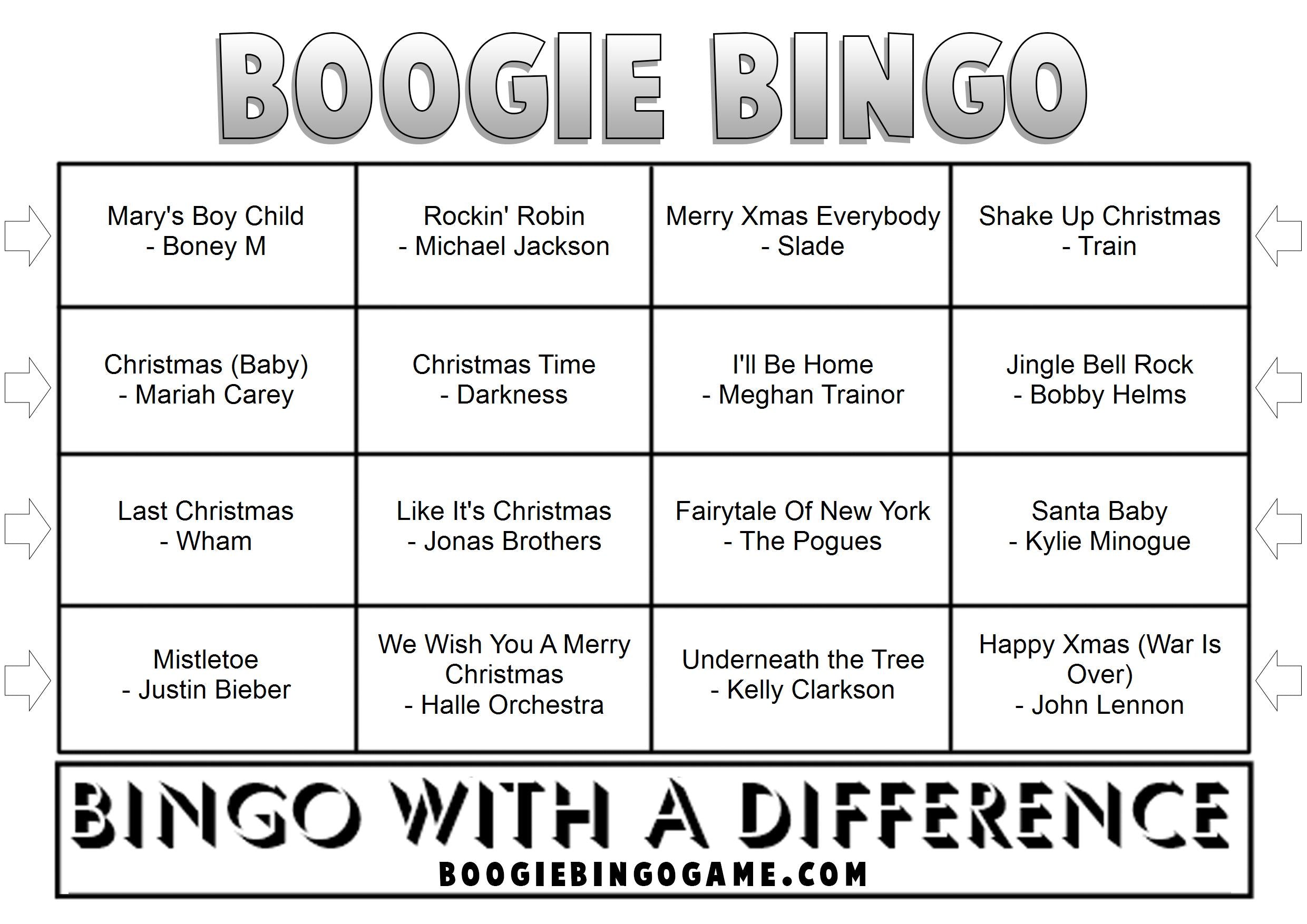 Game 38 | Christmas Edition | Boogie Bingo | Printable Music Bingo Tickets