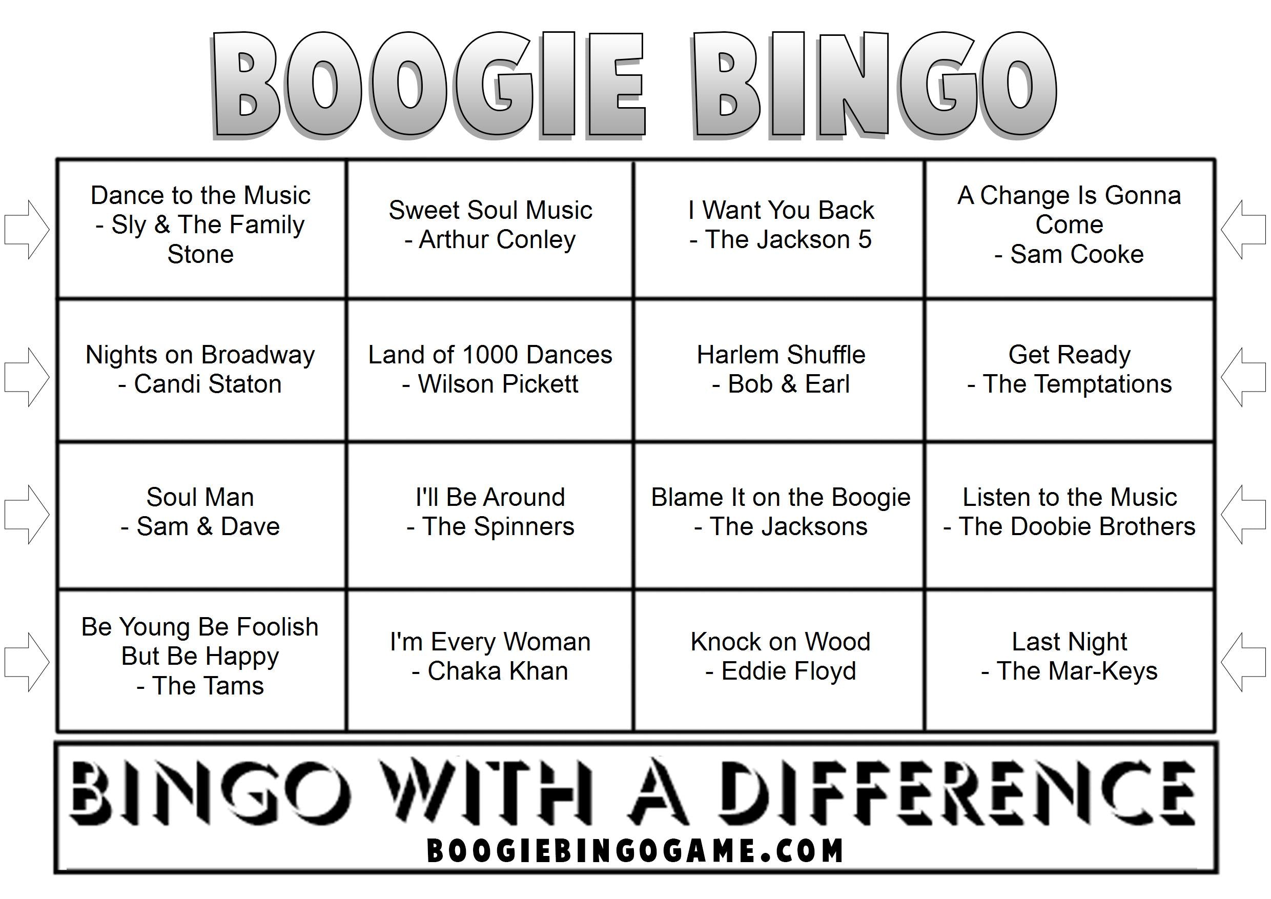 Game 103 | You Got Soul | Boogie Bingo | Printable Music Bingo Tickets