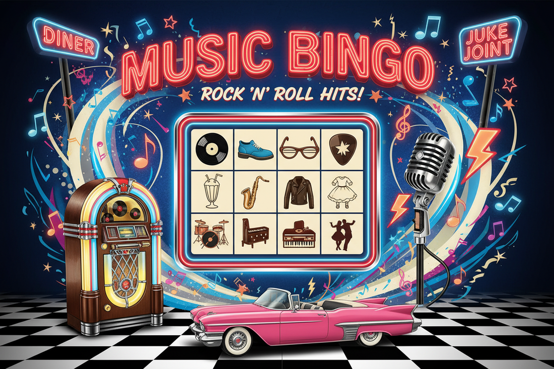 50s Rock 'n' Roll Music Bingo: The Birth of Cool