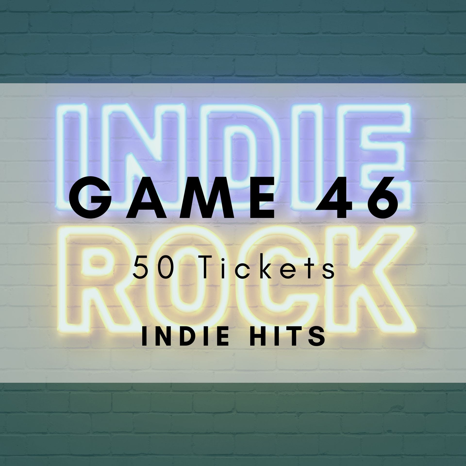 Game 46 | Indie Hits | Boogie Bingo | Printable Music Bingo Tickets