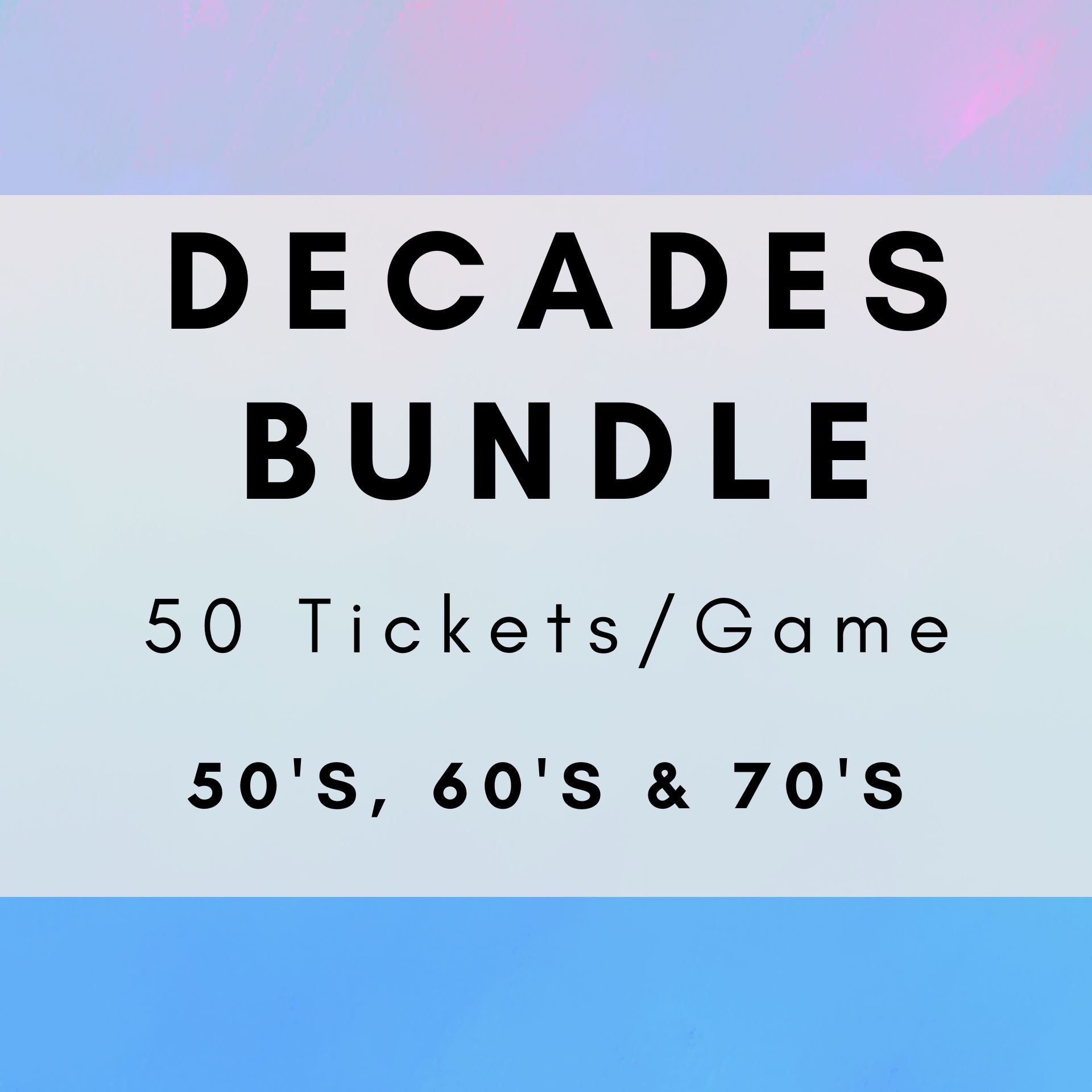 Decades Bundle | 50s, 60s & 70s Music Bingo | Boogie Bingo