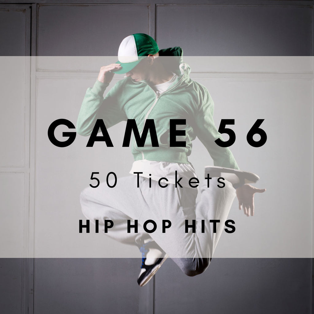 Game 56 | Hip Hop Hits | Boogie Bingo | Printable Music Bingo Tickets