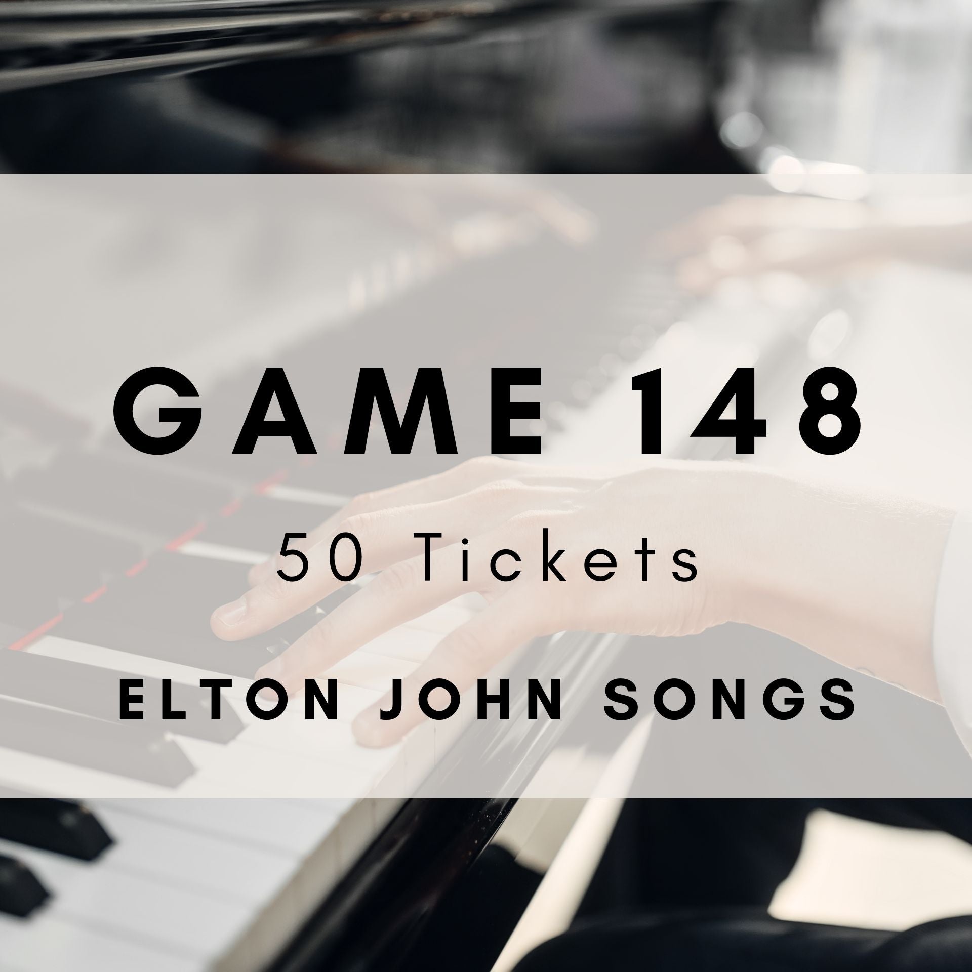 Elton John music bingo printable tickets - Rocket Man & greatest hits party game. 50 tickets