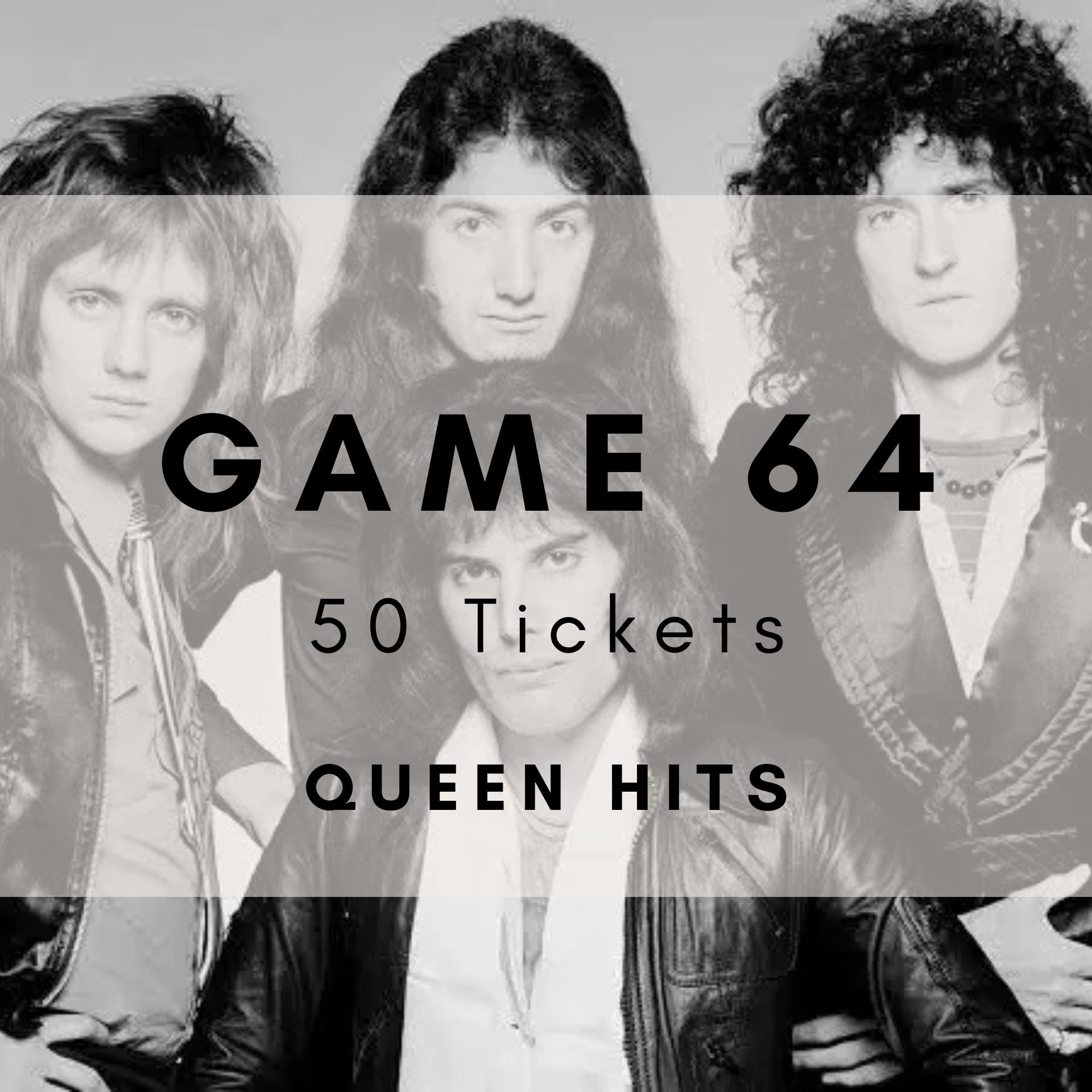 Game 64 | Queen Hits | Boogie Bingo | Printable Music Bingo Tickets