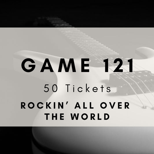 Game 121 | Rockin' All Over The World | Printable Music Bingo Tickets