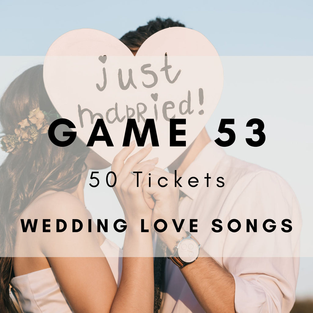 Game 53 | Wedding Love Songs | Boogie Bingo | Printable Music Bingo Tickets
