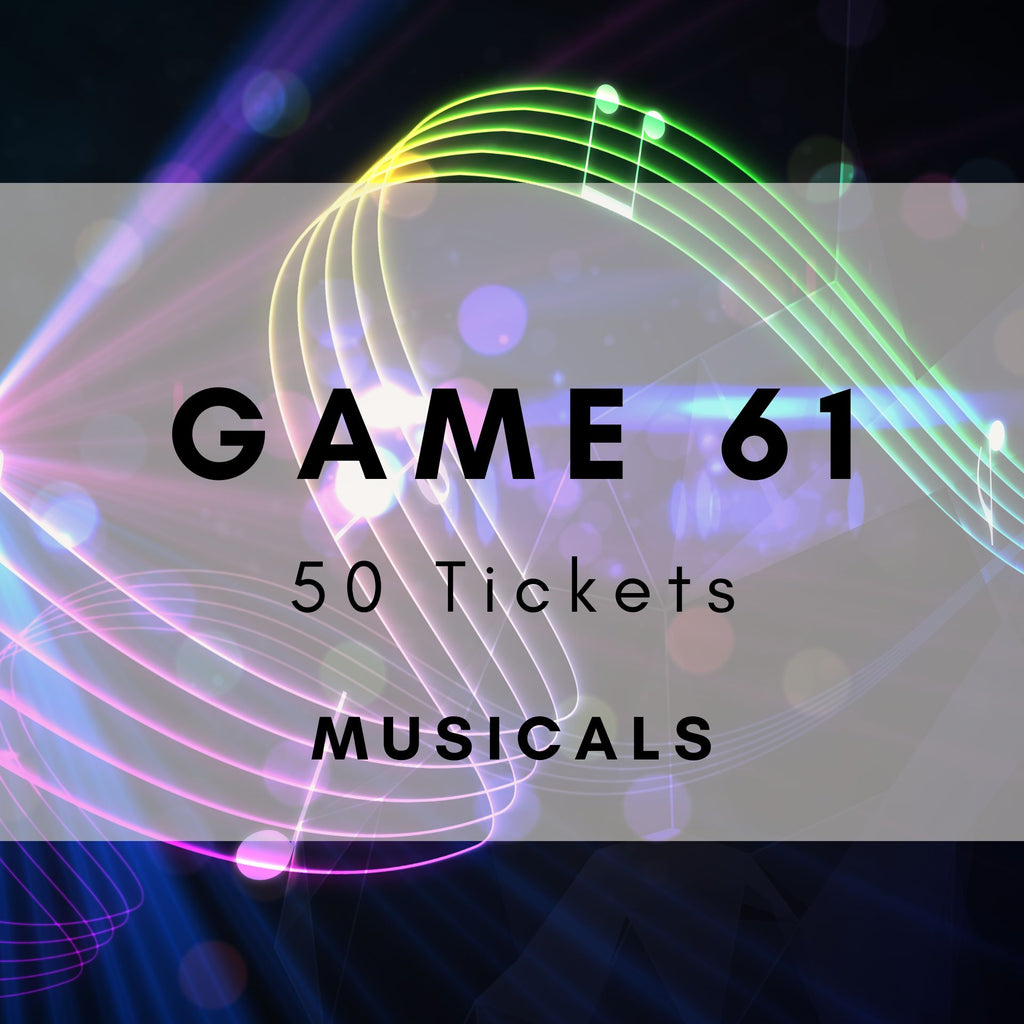 Musicals Music Bingo printable tickets - Broadway show tunes party game. 50 tickets