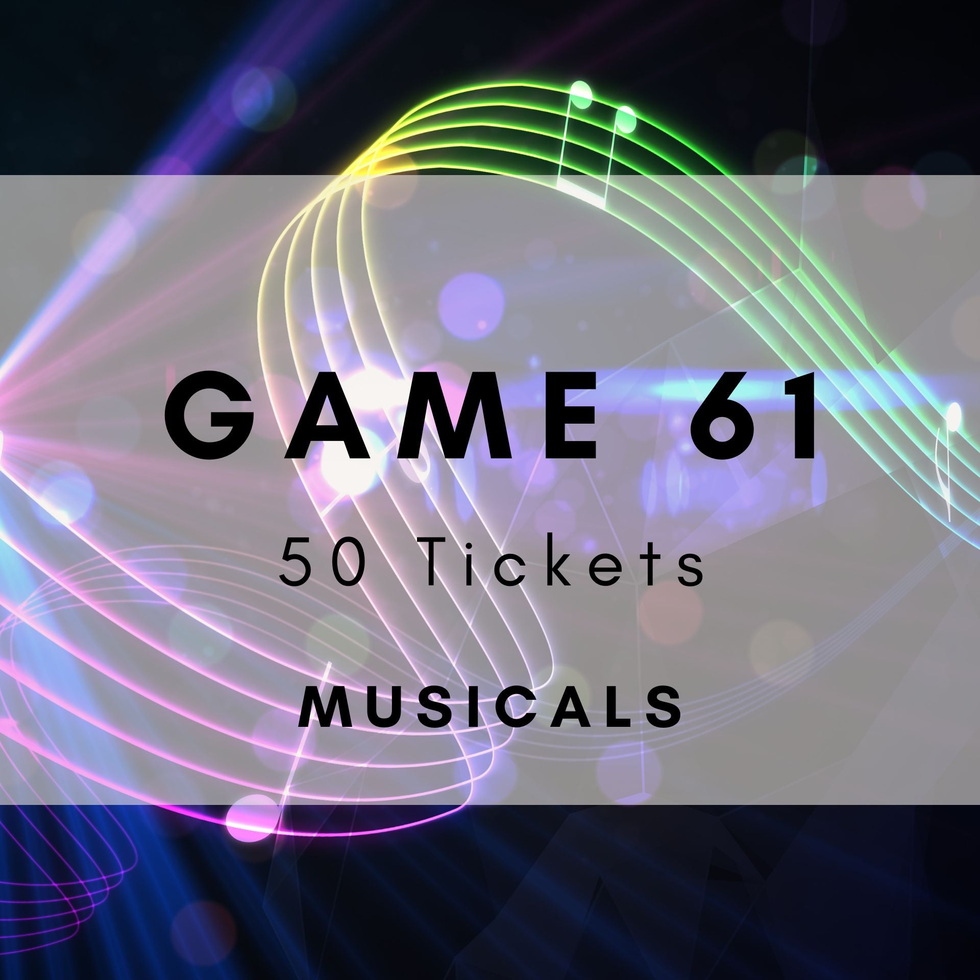 Game 61 | Musicals | Boogie Bingo | Printable Music Bingo Tickets