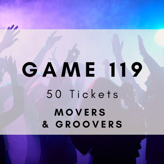 Game 119 | Movers And Groovers | Boogie Bingo | Printable Music Bingo Tickets