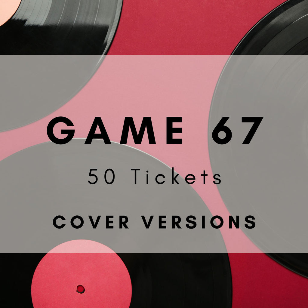 Cover Versions Music Bingo printable tickets - reimagined classics party game. 50 tickets