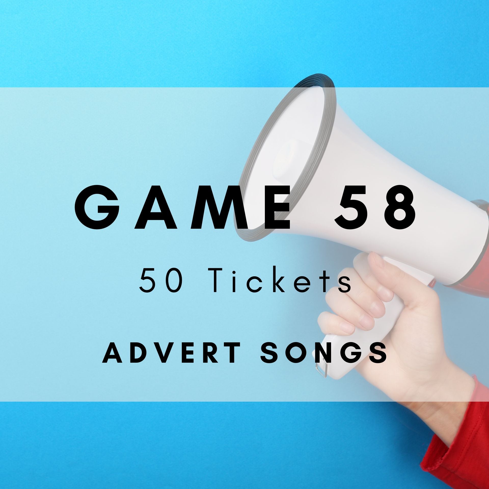 Game 58 | Advert Songs | Boogie Bingo | Printable Music Bingo Tickets
