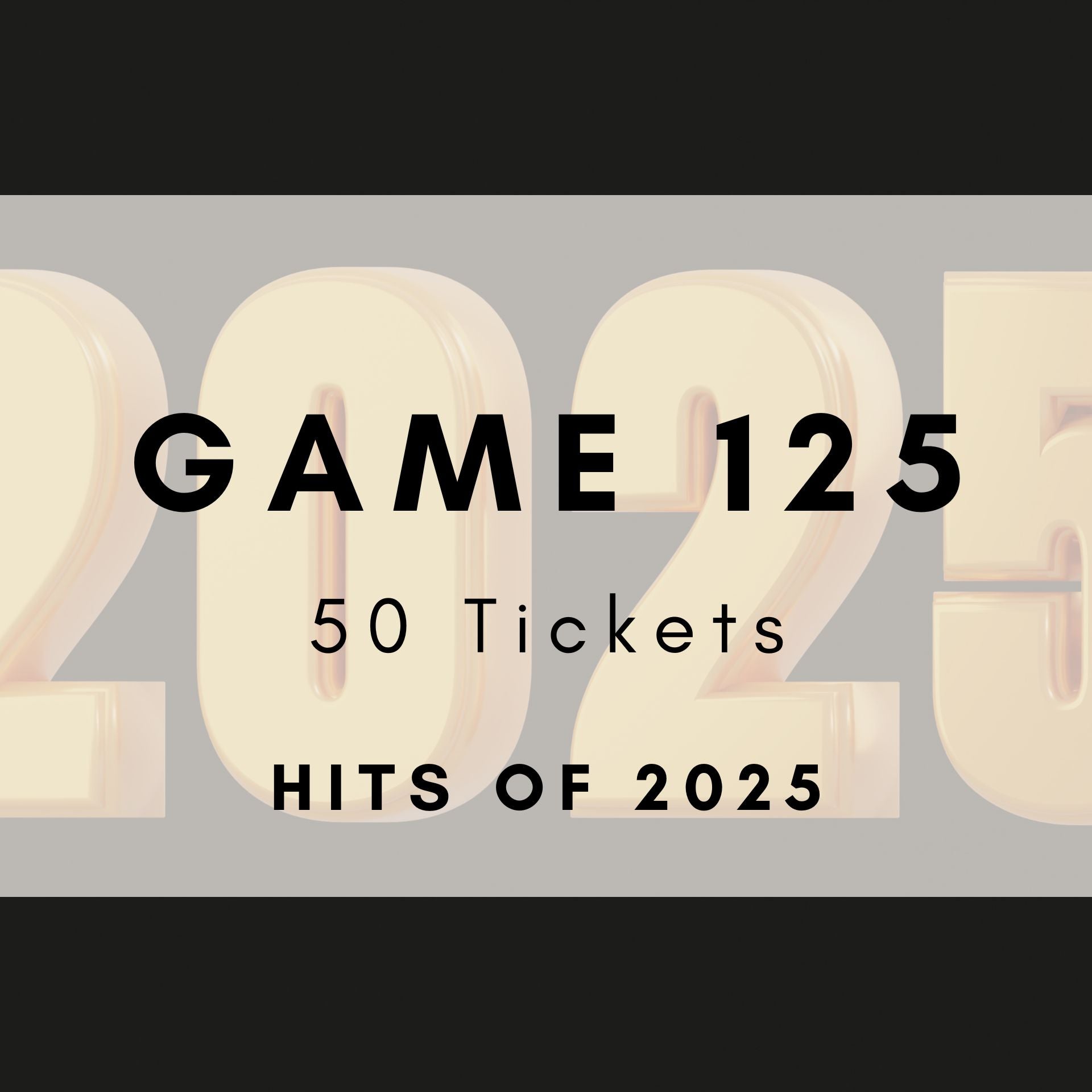 Game 125 | Hits of 2025 | Printable Music Bingo Tickets