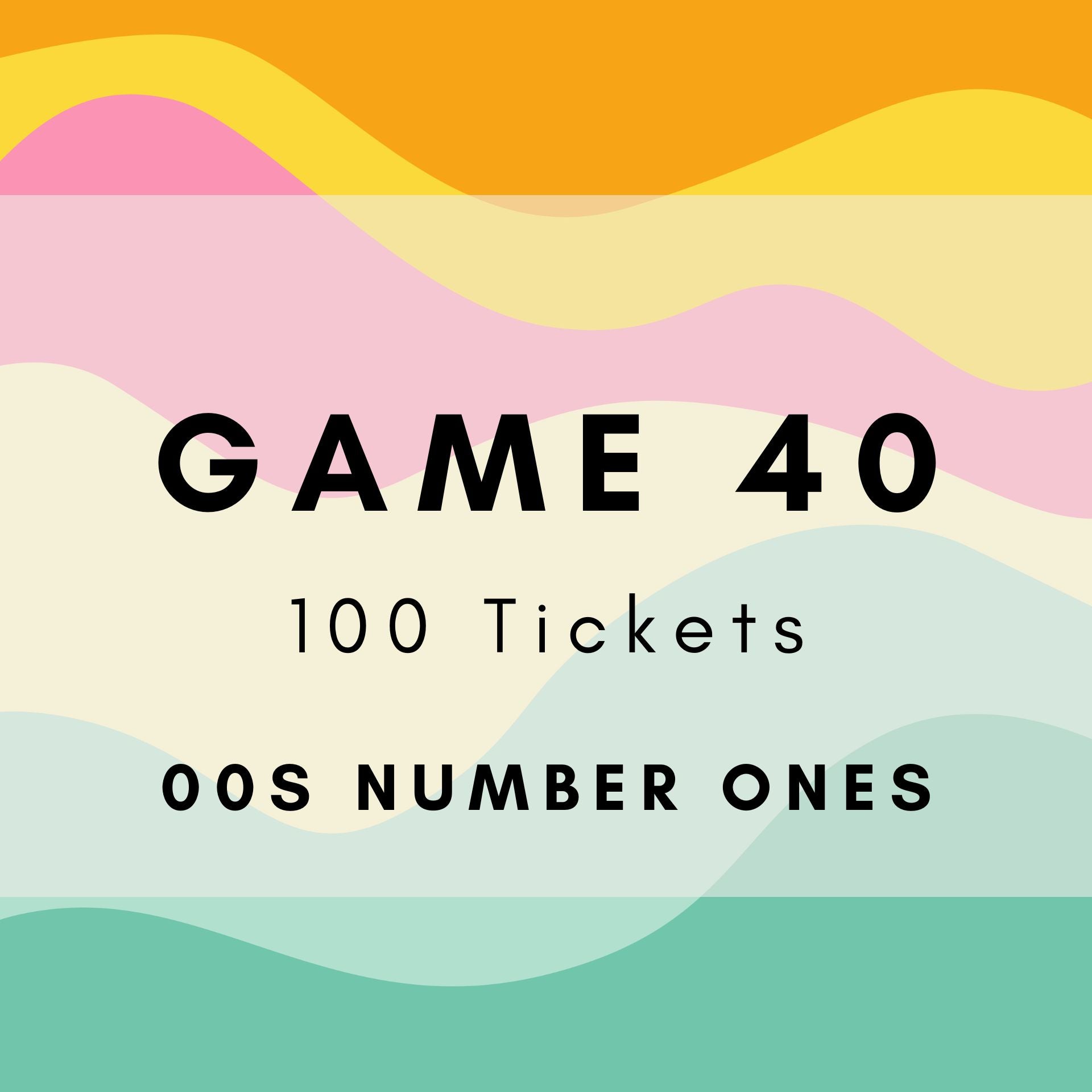 Game 40 | 00s Number Ones | Boogie Bingo | Printable Music Bingo Tickets