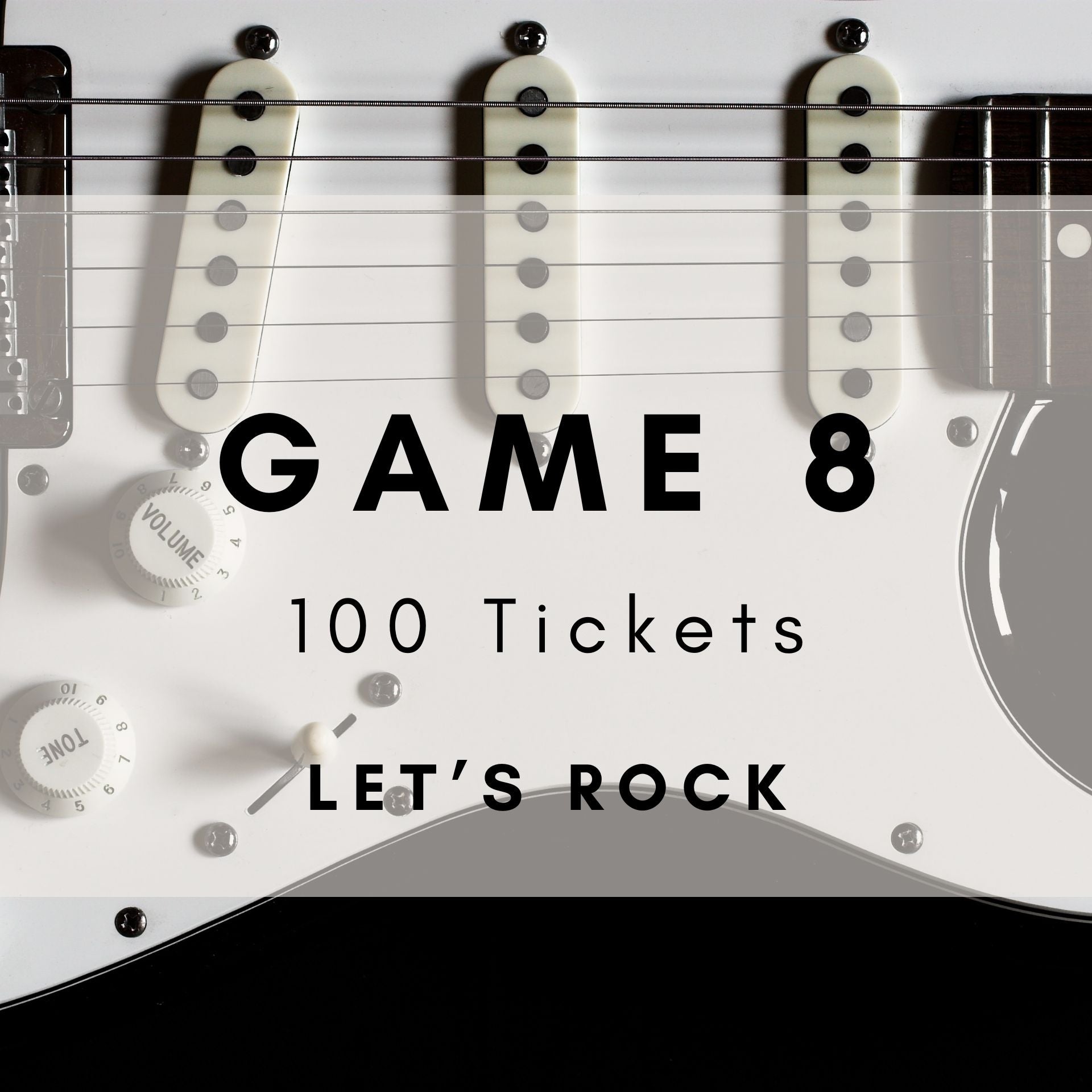 Let's Rock Music Bingo printable tickets - classic rock hits party game. 100 tickets