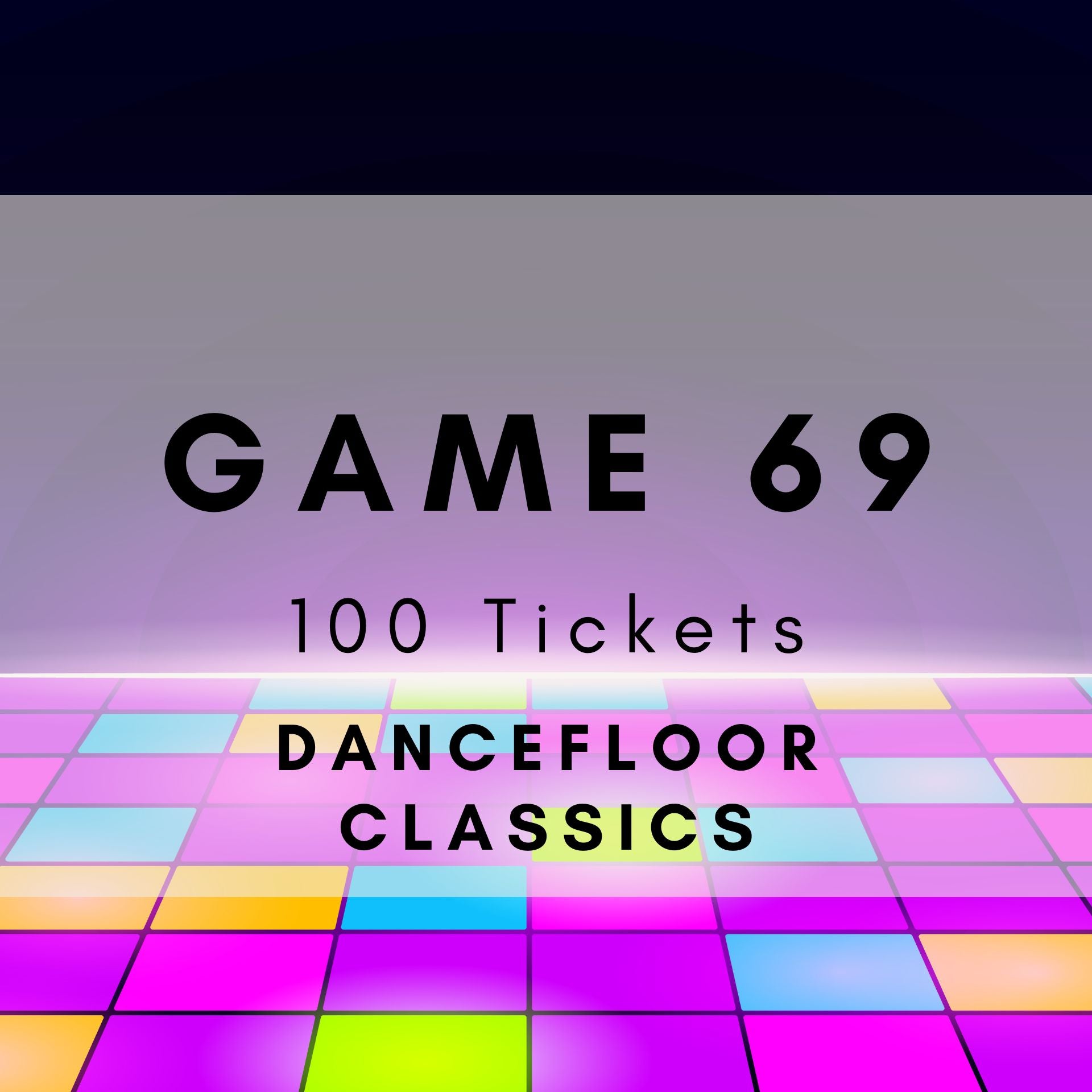 Dancefloor classics music bingo printable game with party anthems. 100 tickets