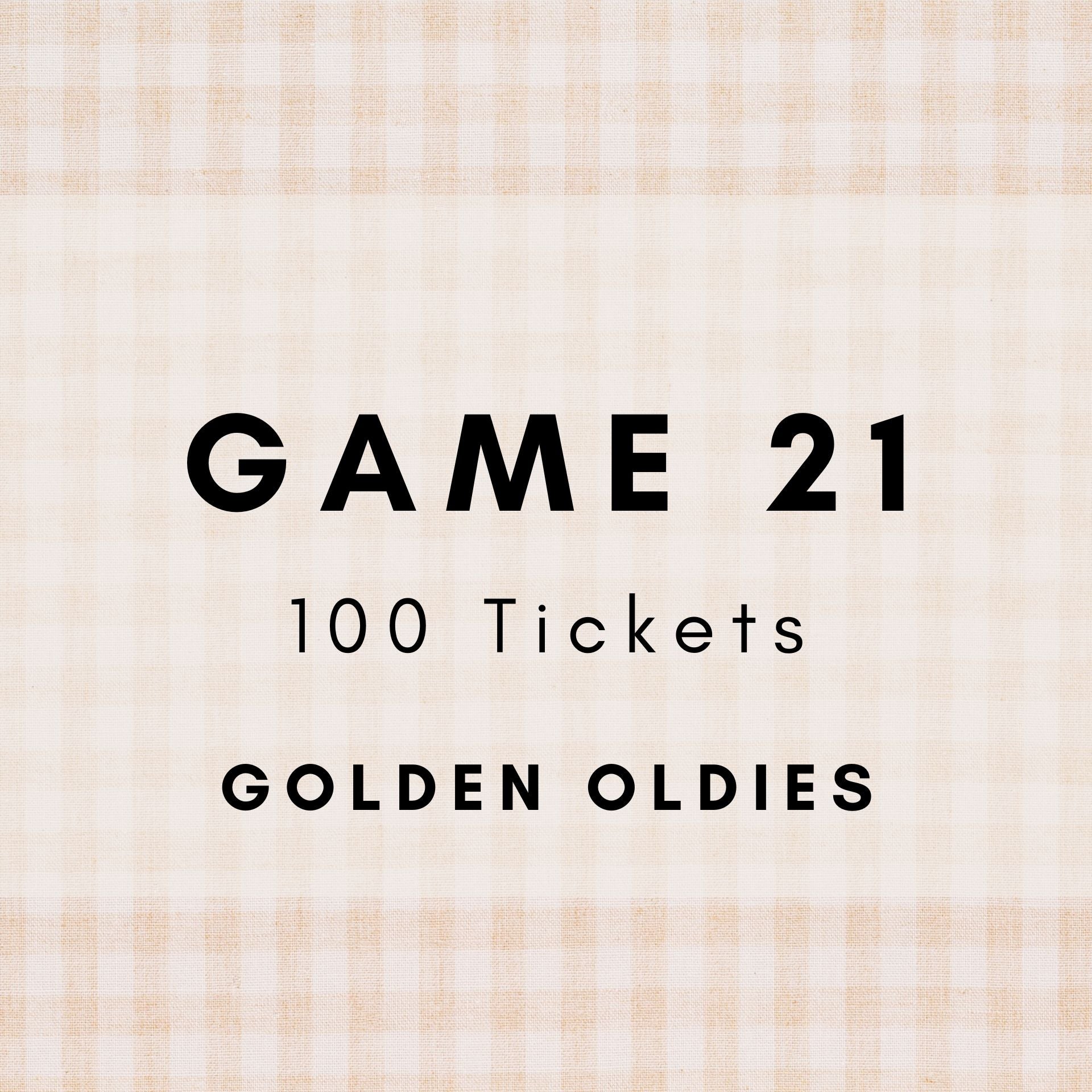 Game 21 | Golden Oldies | Boogie Bingo | Printable Music Bingo Tickets