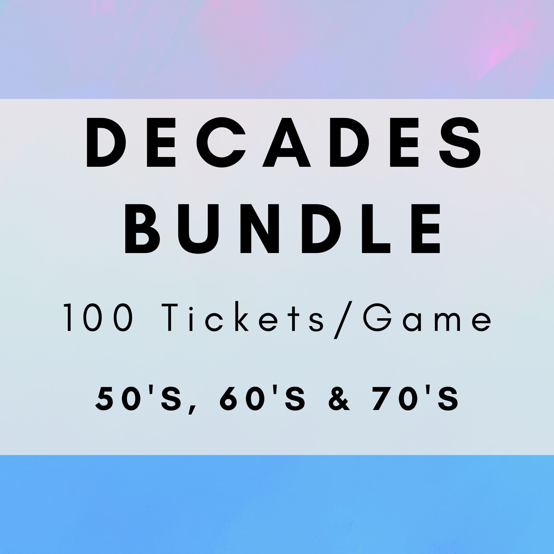 Decades Bundle | 50s, 60s & 70s Music Bingo | Boogie Bingo