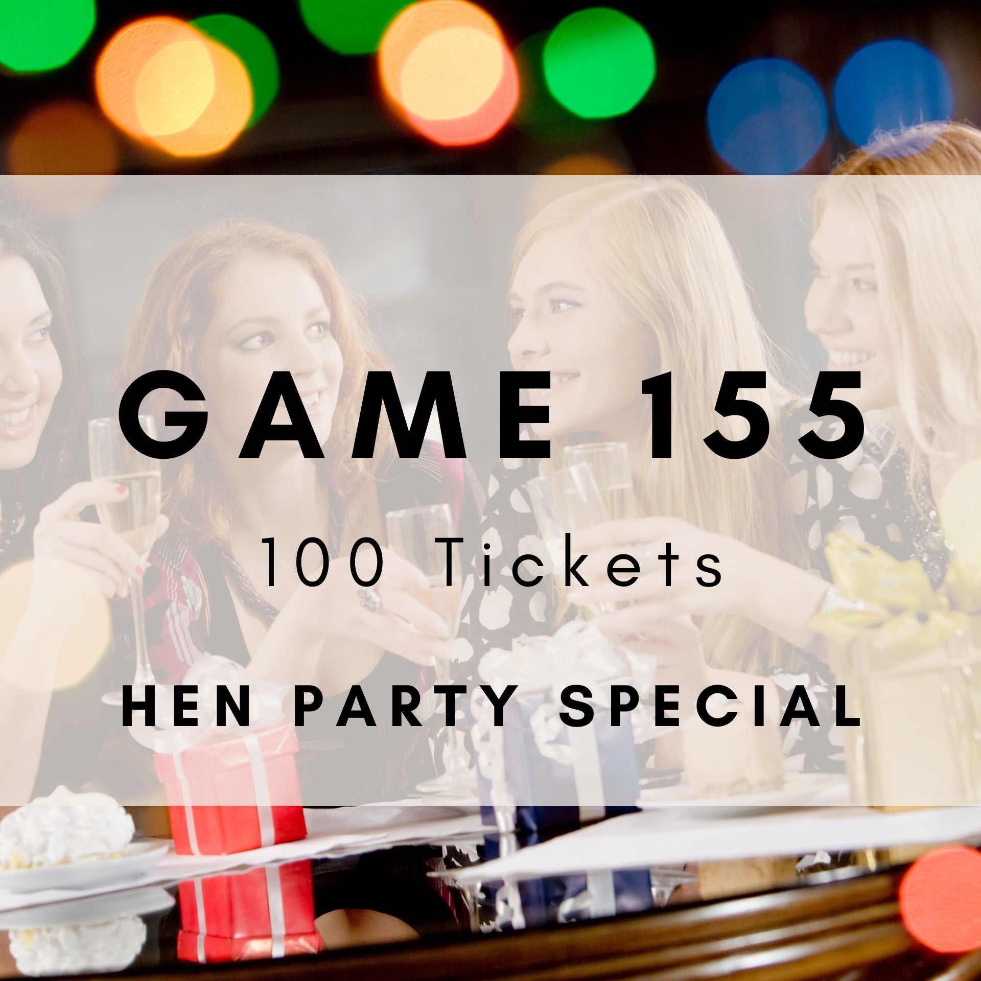 Hen Party Special music bingo game with printable tickets featuring Single Ladies and Girls Just Want to Have Fun. 100 tickets