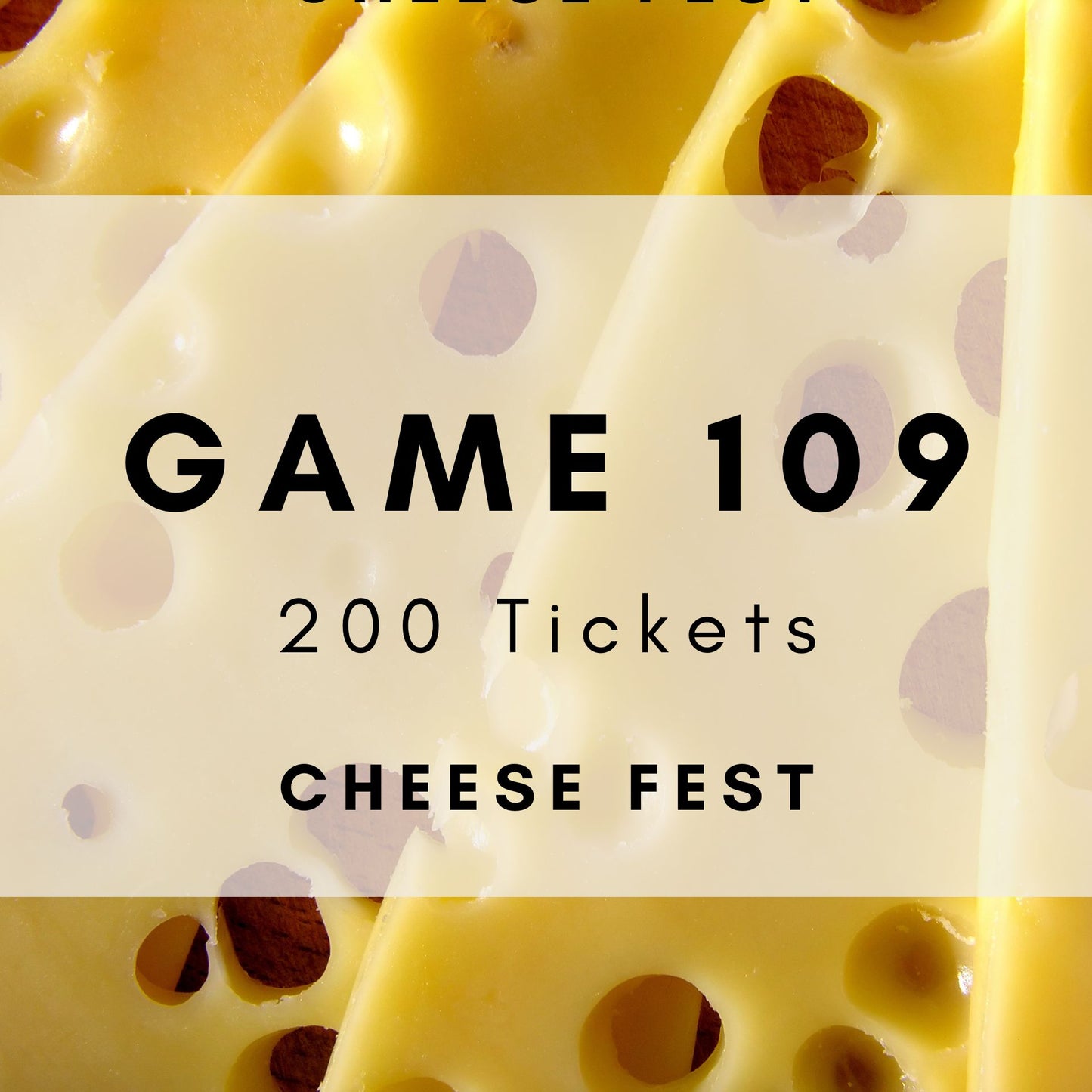 Game 109 | Cheese Fest | Boogie Bingo | Printable Music Bingo Tickets