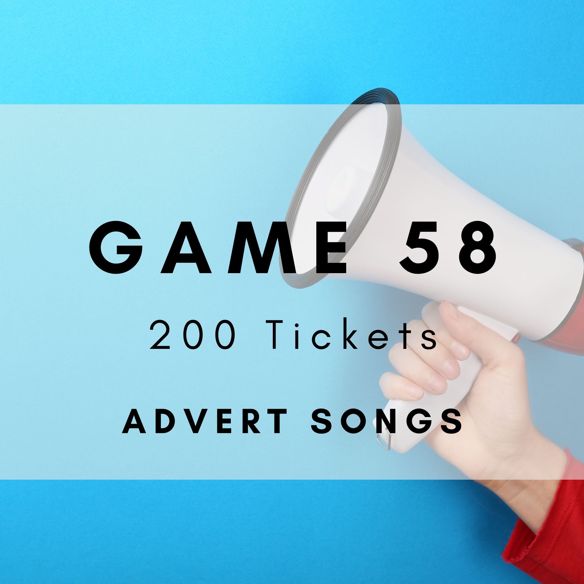 Game 58 | Advert Songs | Boogie Bingo | Printable Music Bingo Tickets