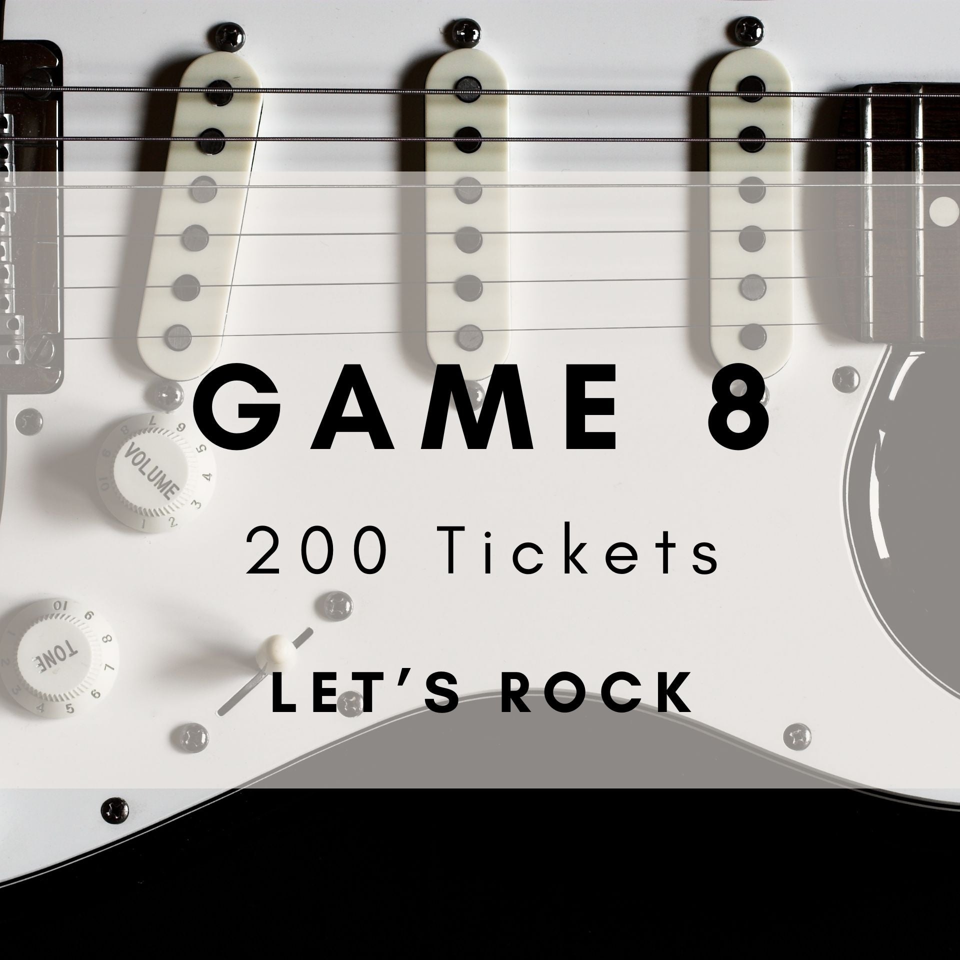 Let's Rock Music Bingo printable tickets - classic rock hits party game. 200 tickets