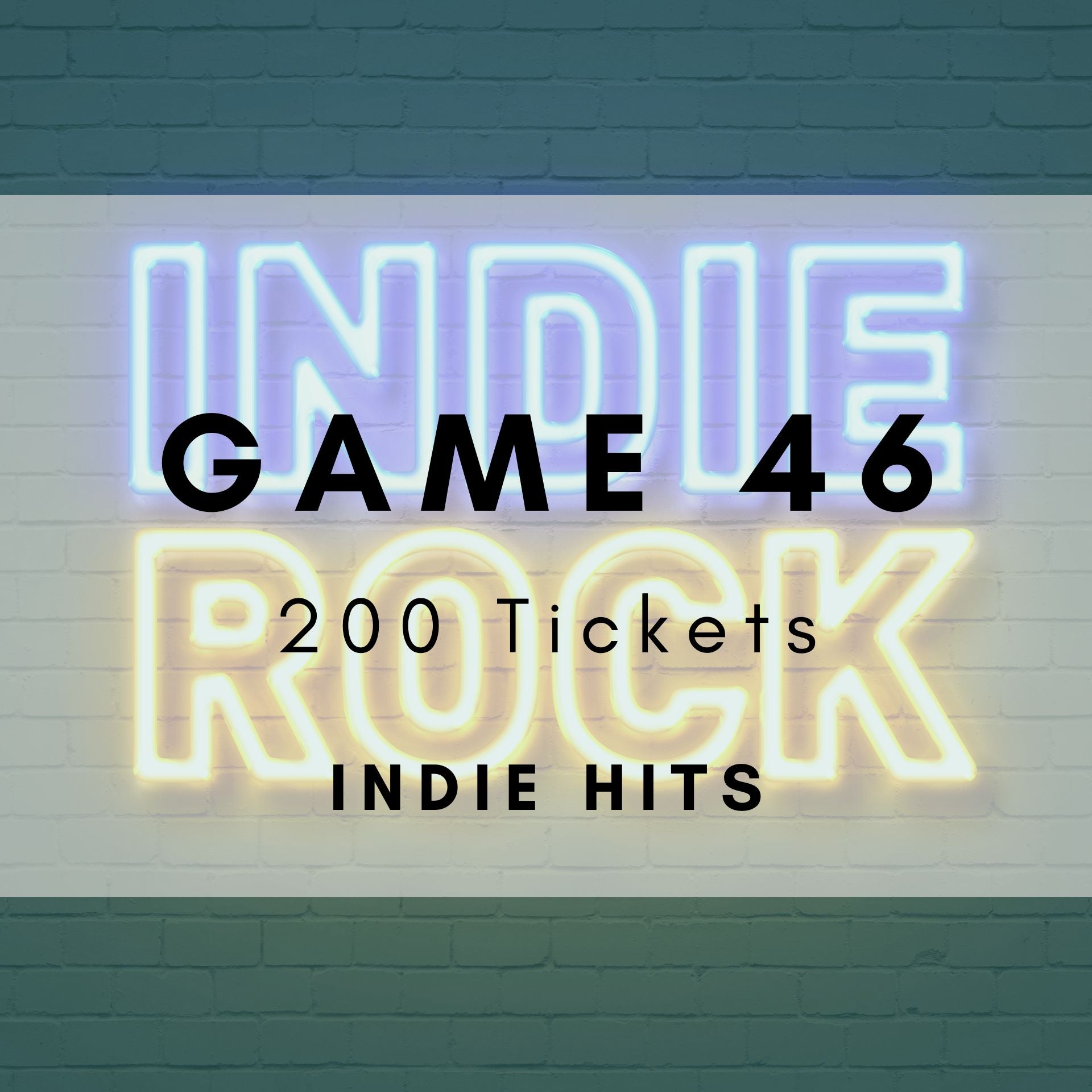 Game 46 | Indie Hits | Boogie Bingo | Printable Music Bingo Tickets