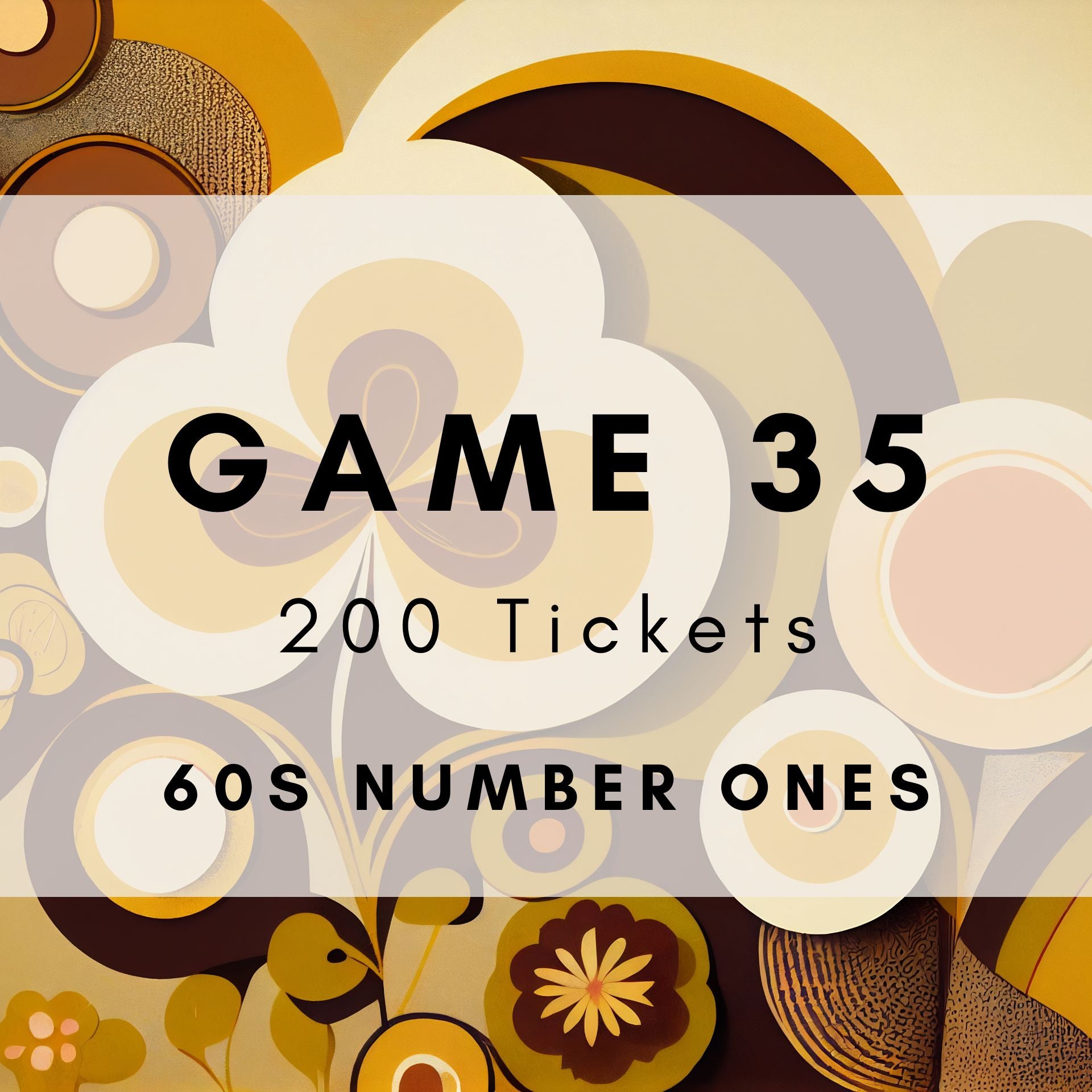 Game 35 | 60s Number Ones | Boogie Bingo | Printable Music Bingo Tickets