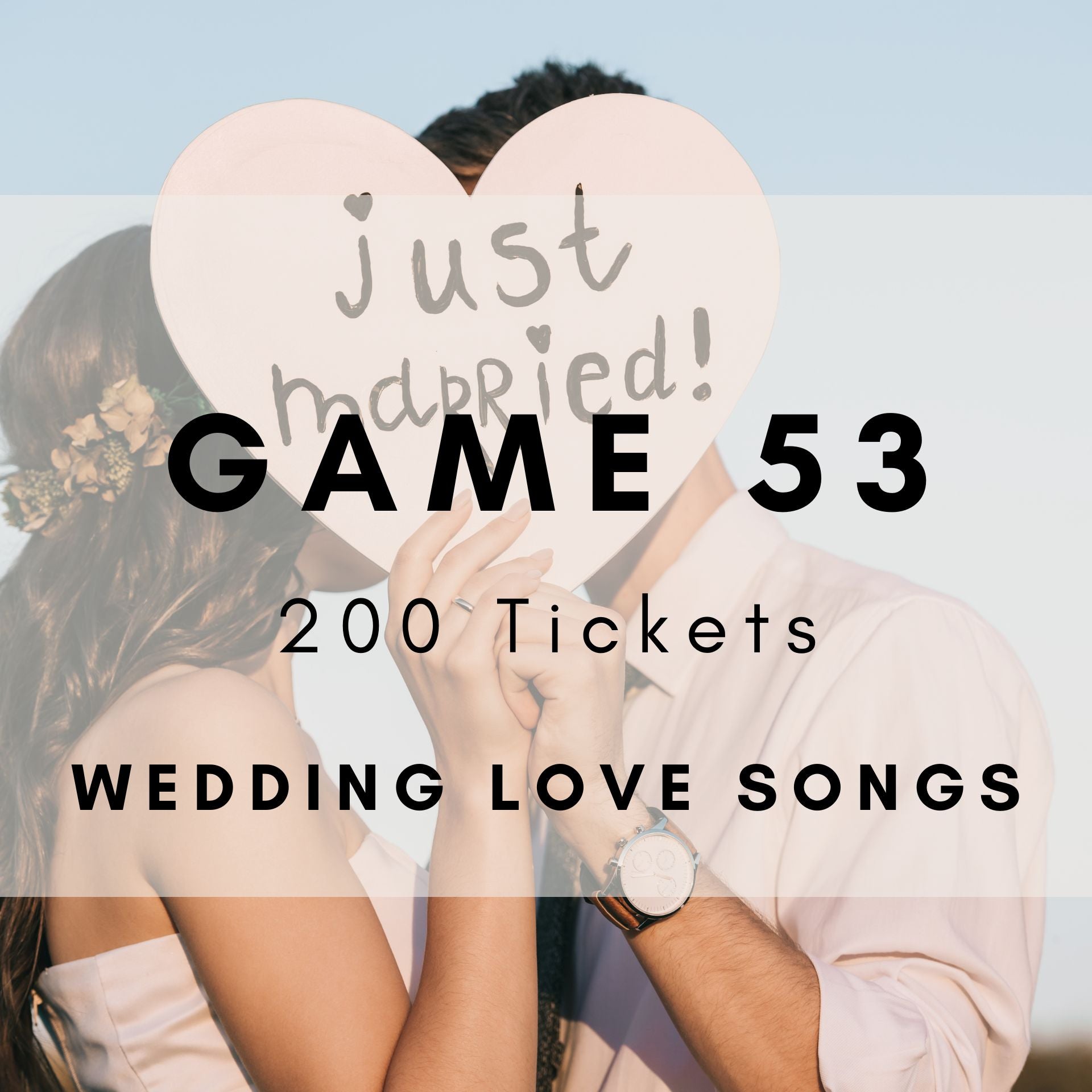 Game 53 | Wedding Love Songs | Boogie Bingo | Printable Music Bingo Tickets