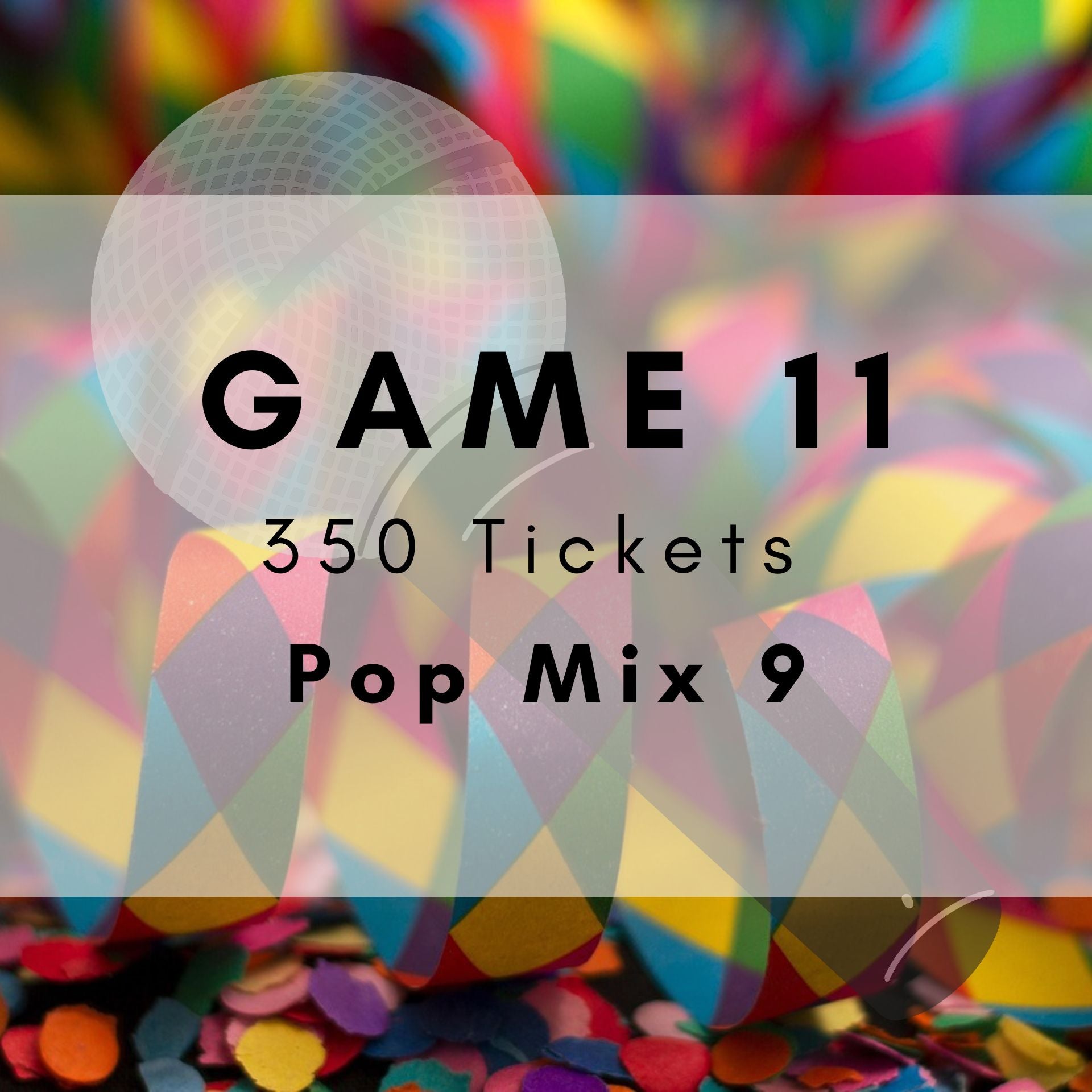 Game 11 Boogie Bingo printable tickets - music party game. 350 tickets