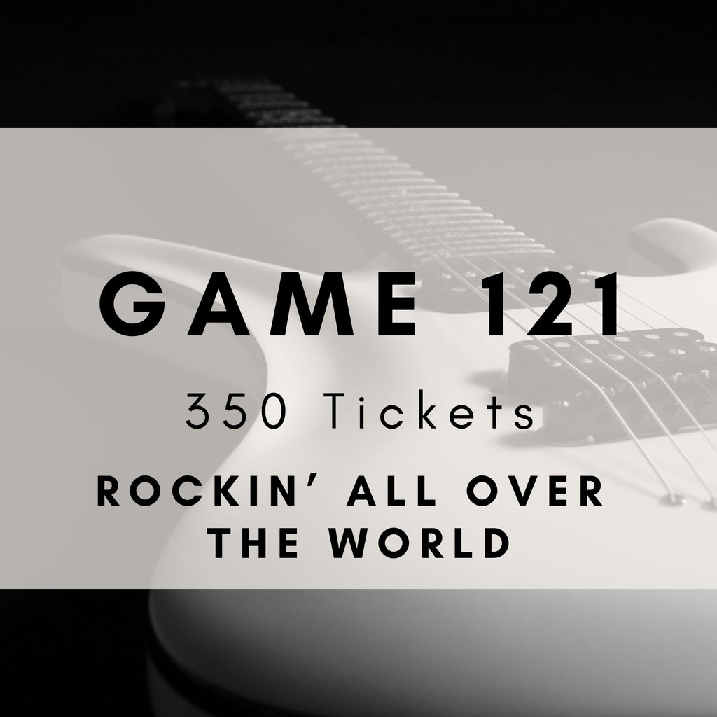 Rockin' All Over The World Music Bingo printable tickets - rock anthems party game. 350 tickets