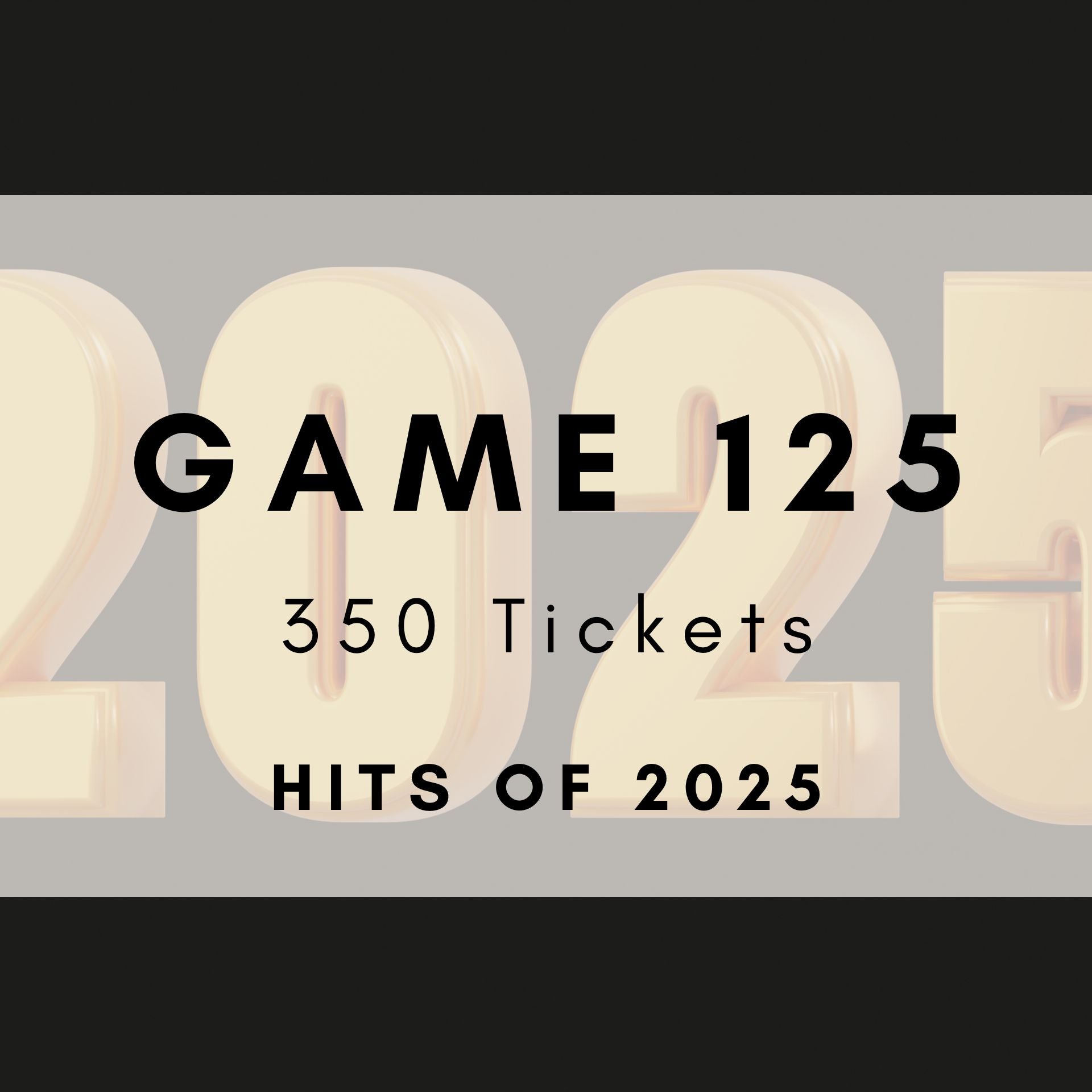 2025 Hits Music Bingo printable tickets - current chart-toppers party game. 350 tickets