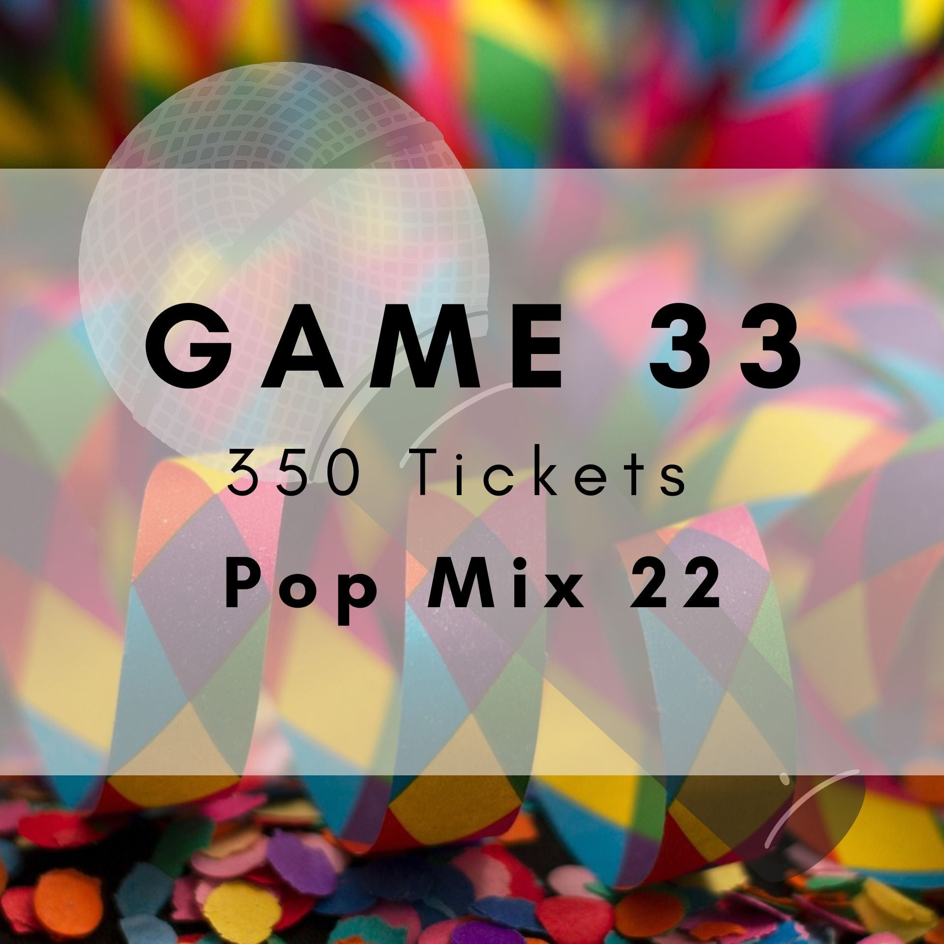 Game 33 Boogie Bingo printable tickets - music party game. 350 tickets