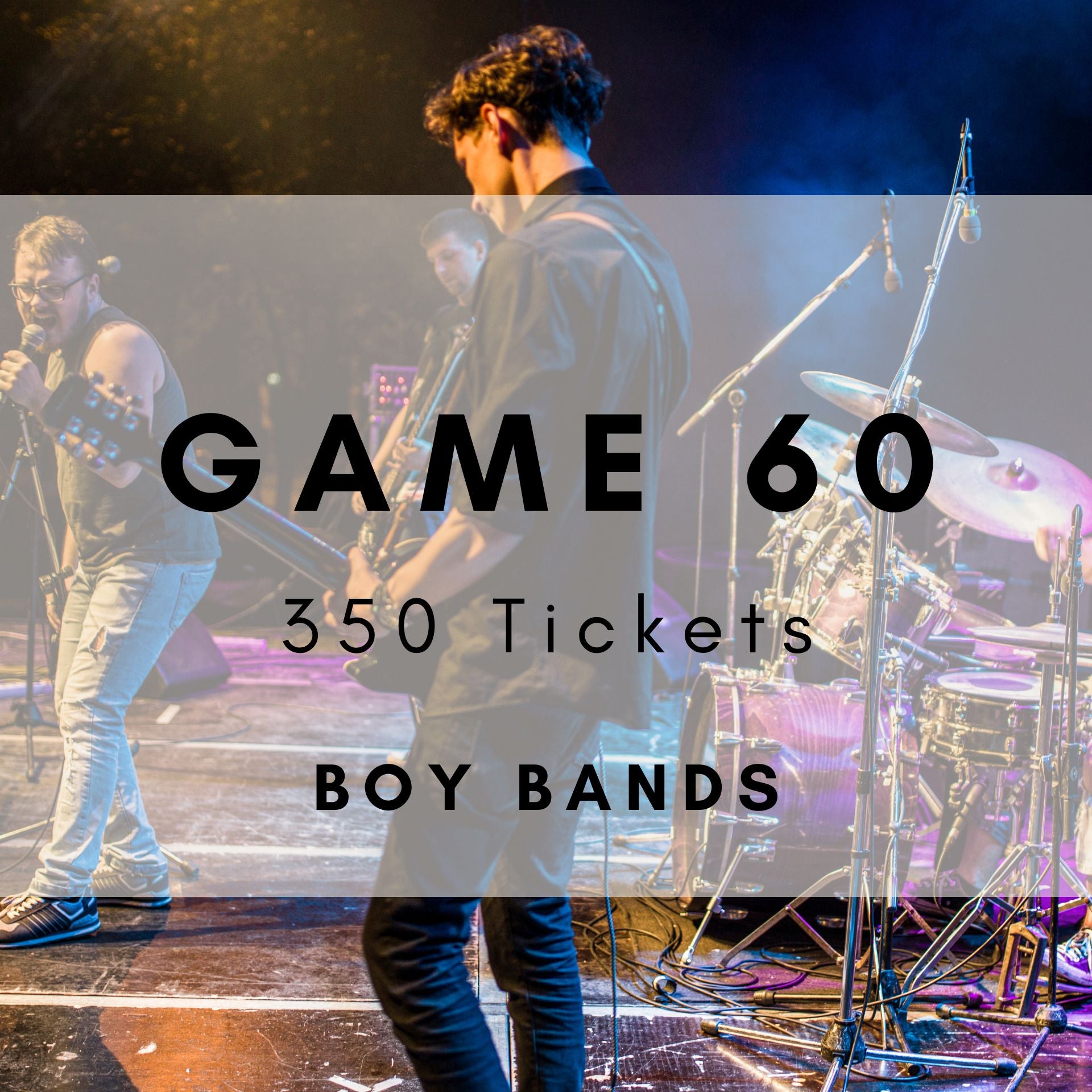 Boy Bands Music Bingo printable tickets - pop groups party game. 350 tickets