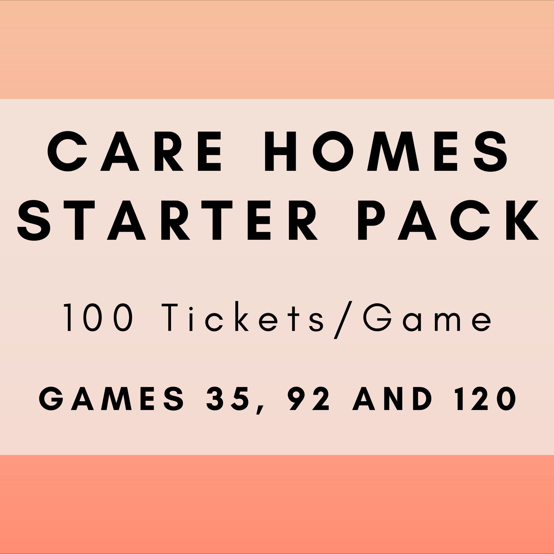 Care Homes Starter Pack - 100 Tickets
