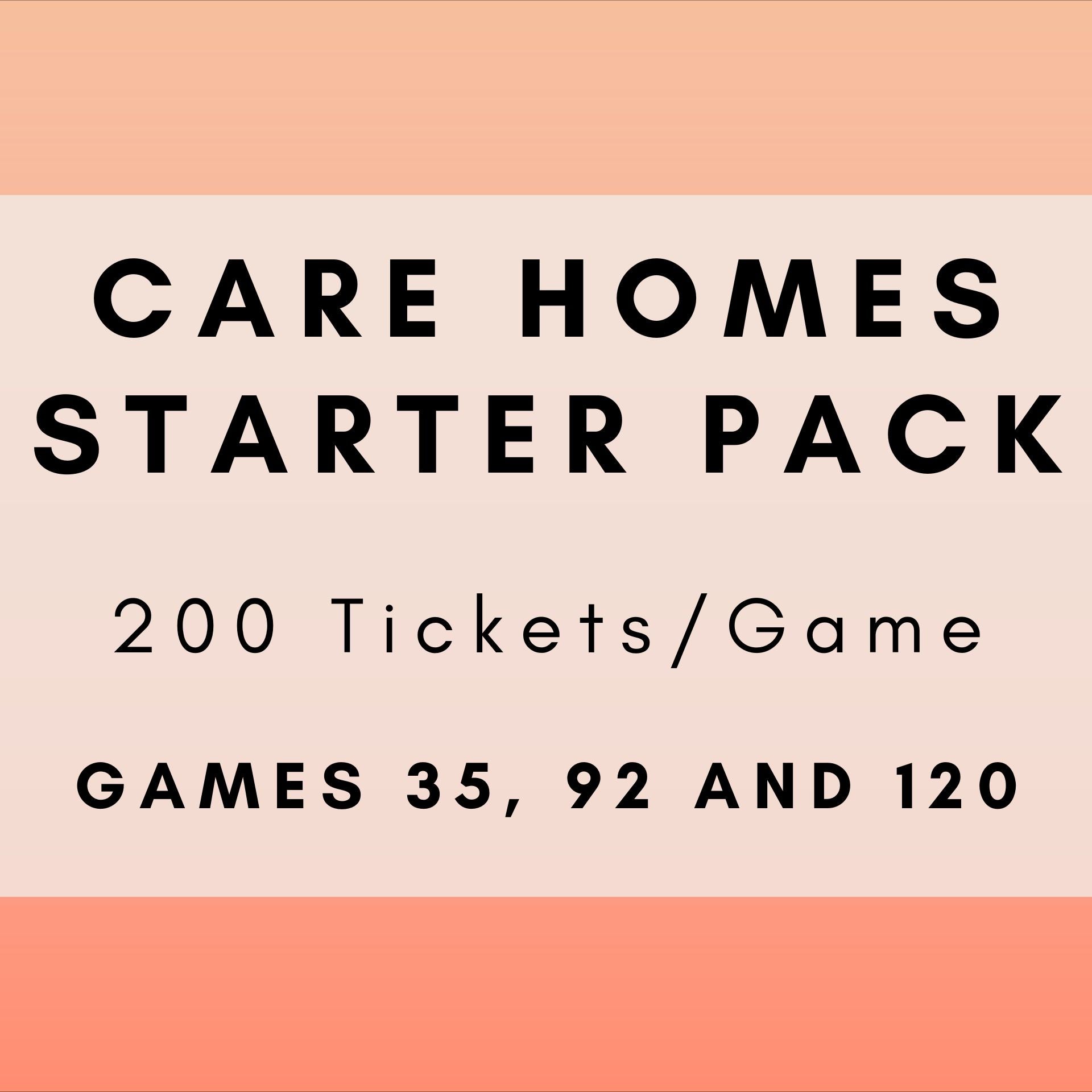 Care Homes Starter Pack - 200 Tickets
