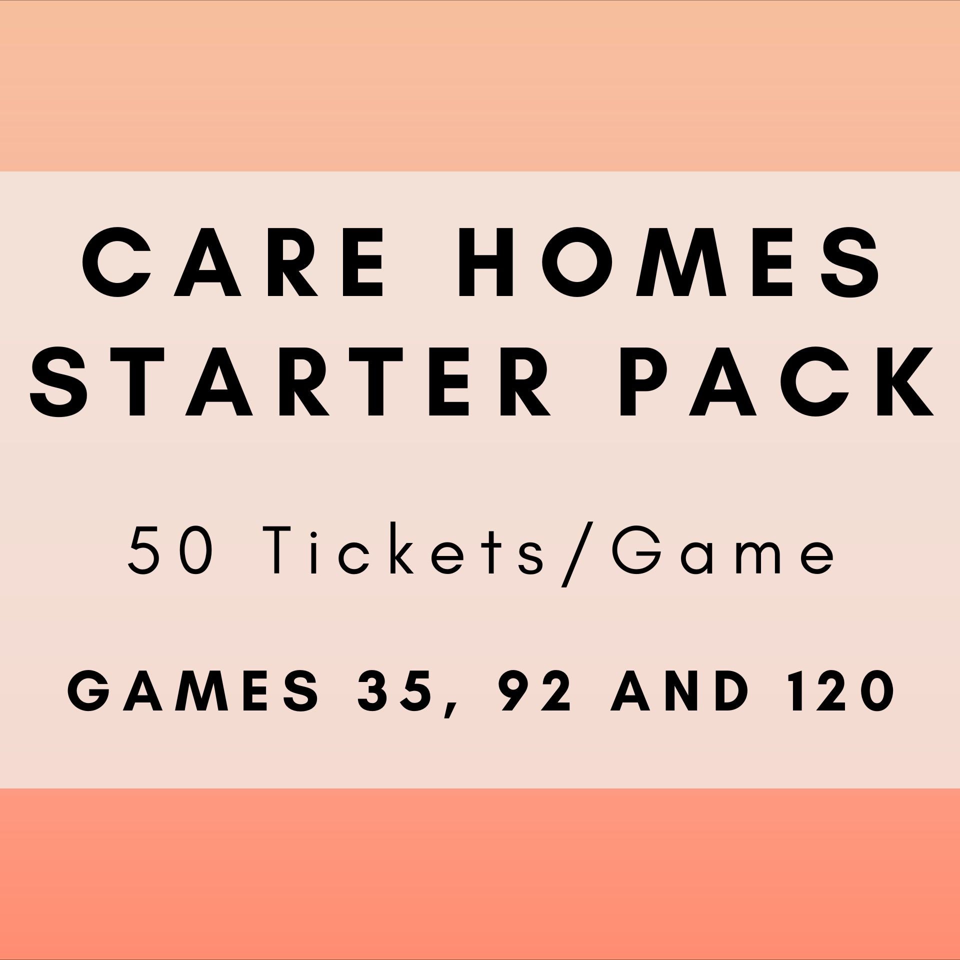 Care Homes Starter Pack - 50 Tickets