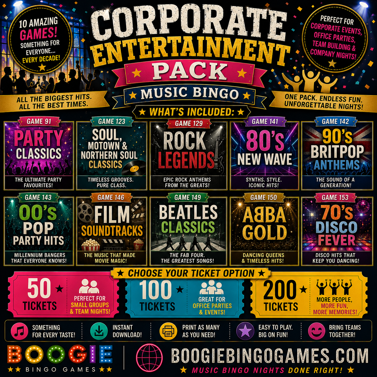 Corporate Entertainment Pack - Music Bingo Available In Various Package Options
