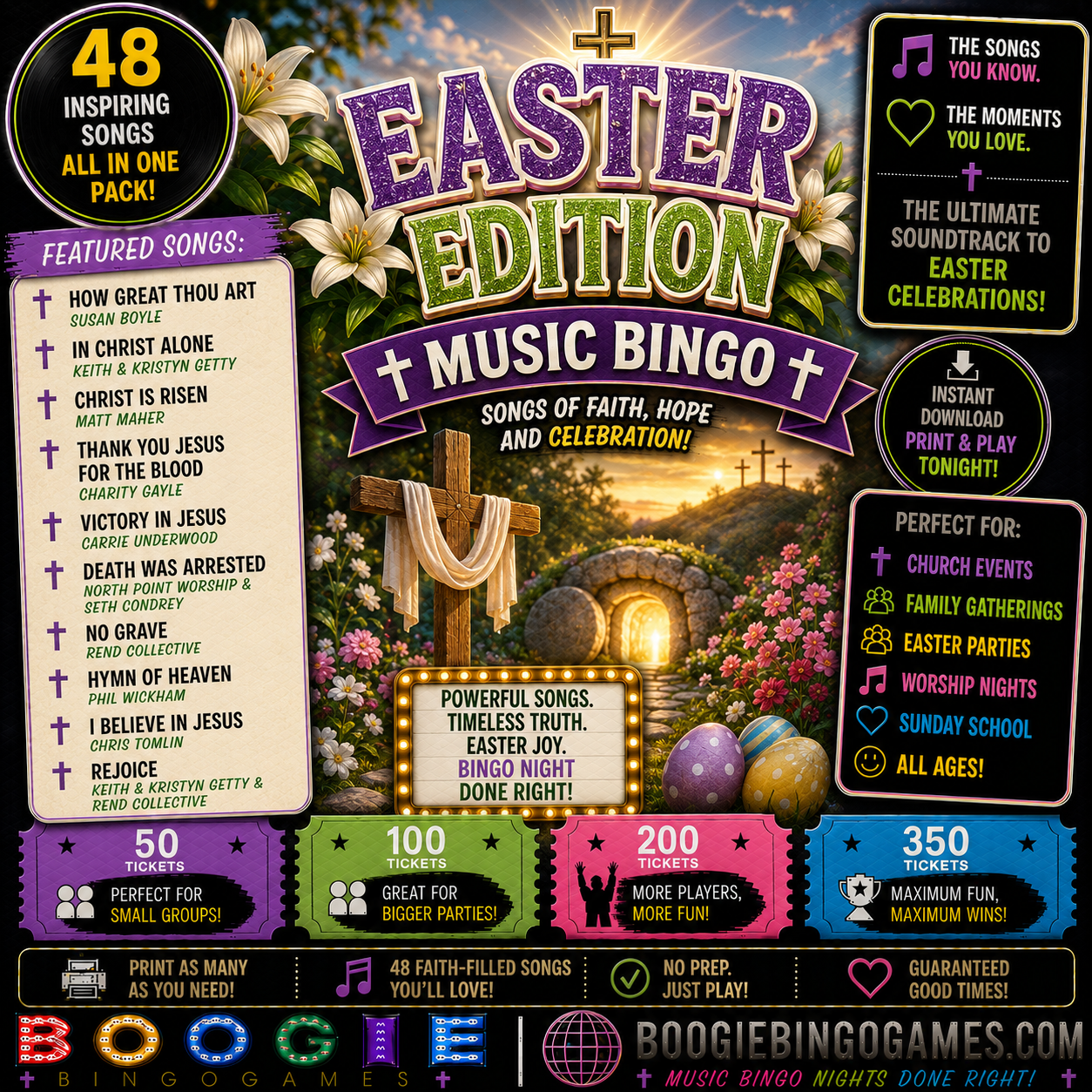 Easter Edition Music Bingo - Available in 50, 100, 200 and 350 Ticket Options