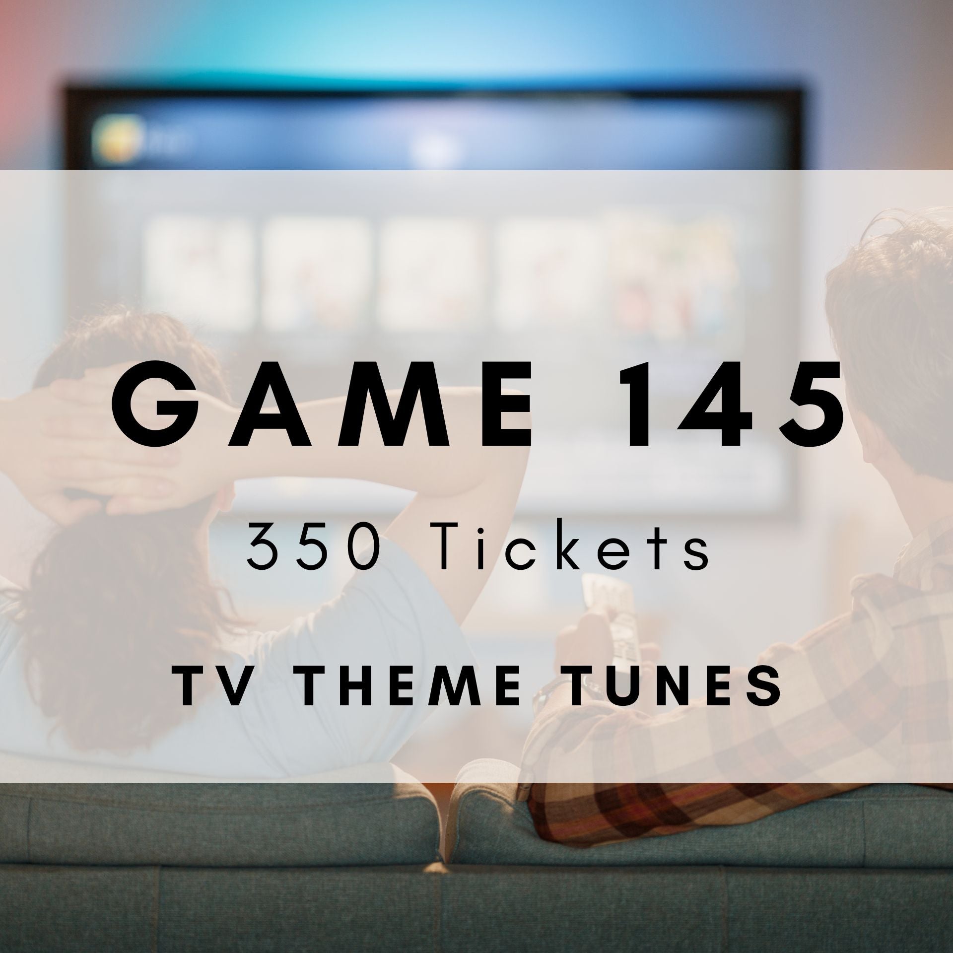 TV Theme Tunes Music Bingo printable tickets - television classics party game. 350 tickets