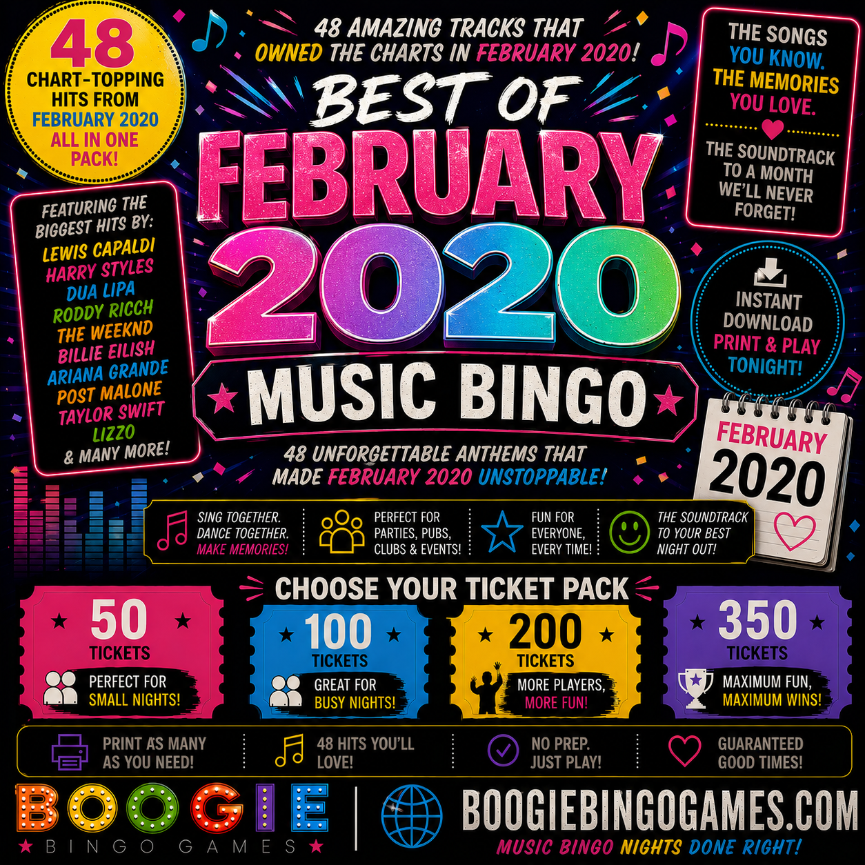 Game 47 - Best of February 2020 - Available in 50, 100, 200 and 350 Ticket Options