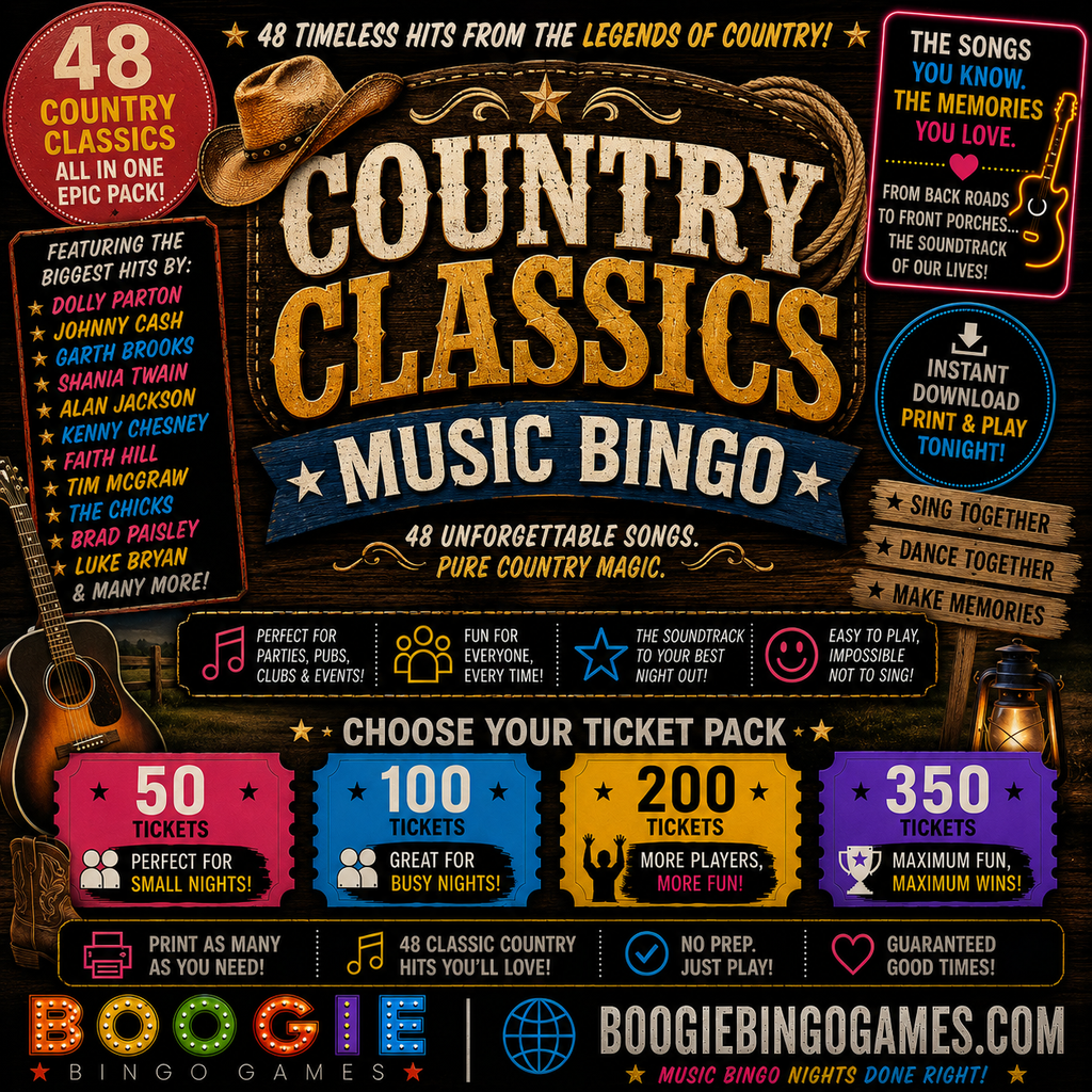 Country Classics - Available in 50, 100, 200 and 350 Ticket Options
