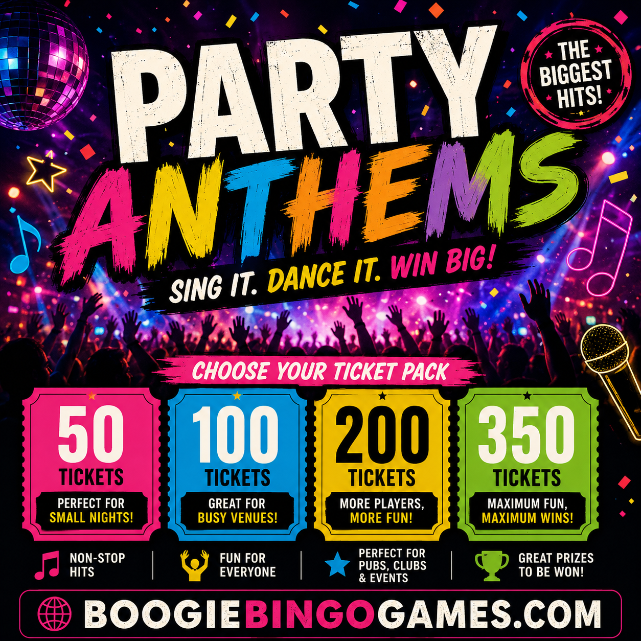Party Anthems Music Bingo - Game 1