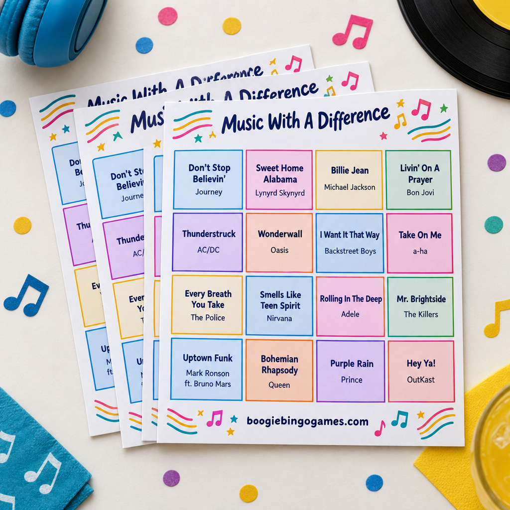 Boogie Bingo Games 4x4 Tickets Printed