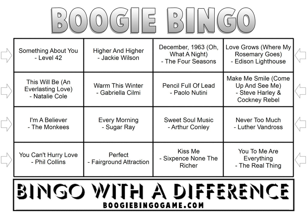 Winter Warmers Music Bingo Available In 50, 100, 200 and 350 Ticket Options