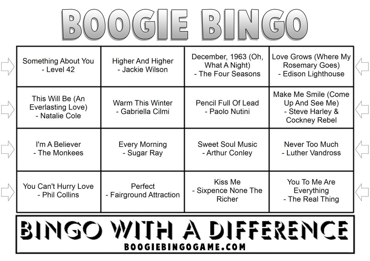 Winter Warmers Music Bingo Available In 50, 100, 200 and 350 Ticket Options