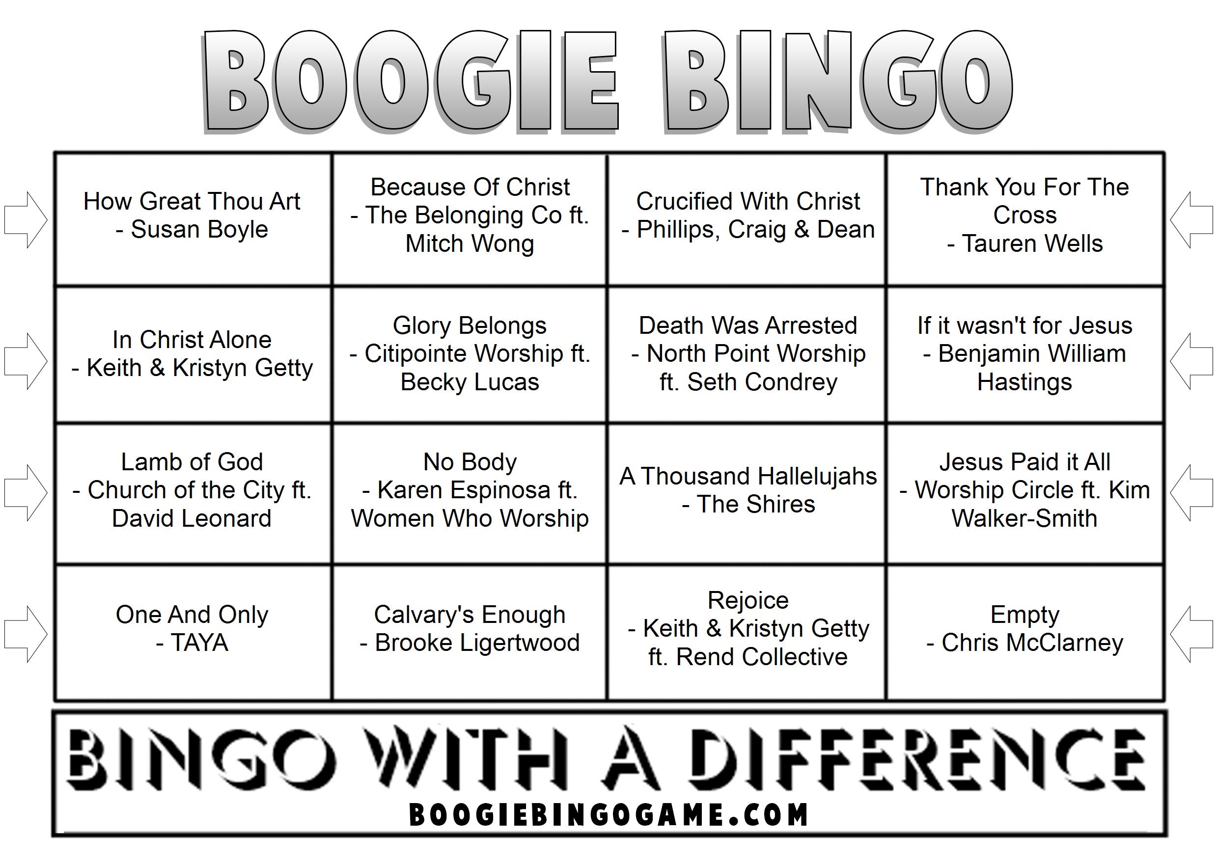 Game 128 | Easter Edition | Boogie Bingo | Printable Music Bingo Tickets