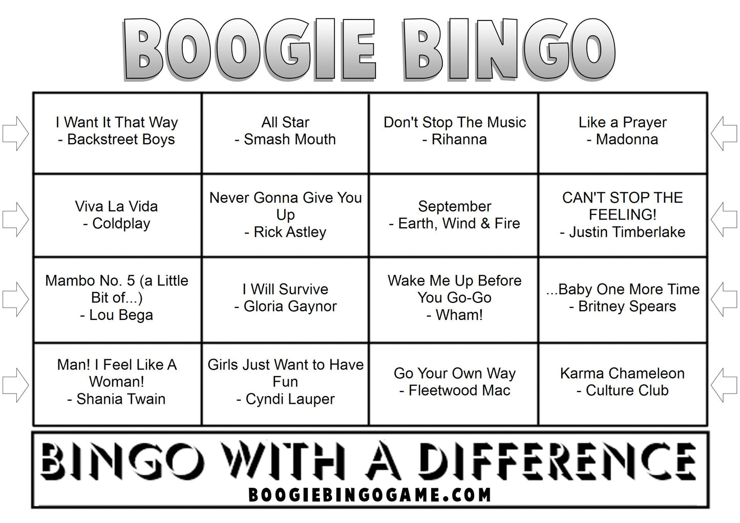 Game 122 | New Years Eve Party | Printable Music Bingo Tickets