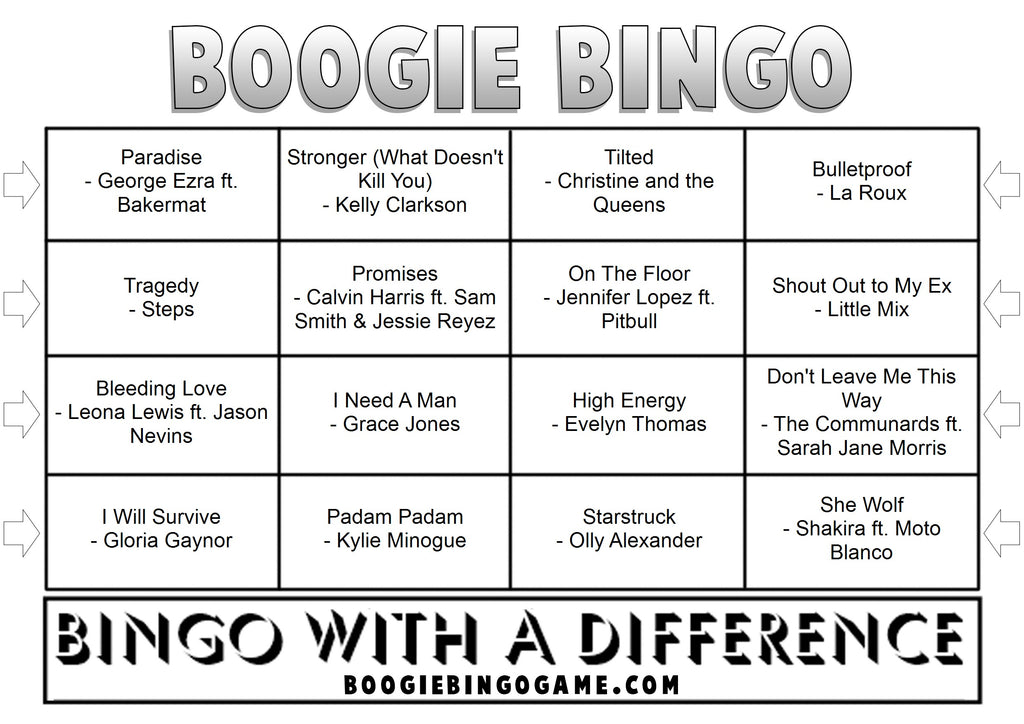 Game 139 | Pride Celebration | Boogie Bingo | Printable Music Bingo Tickets